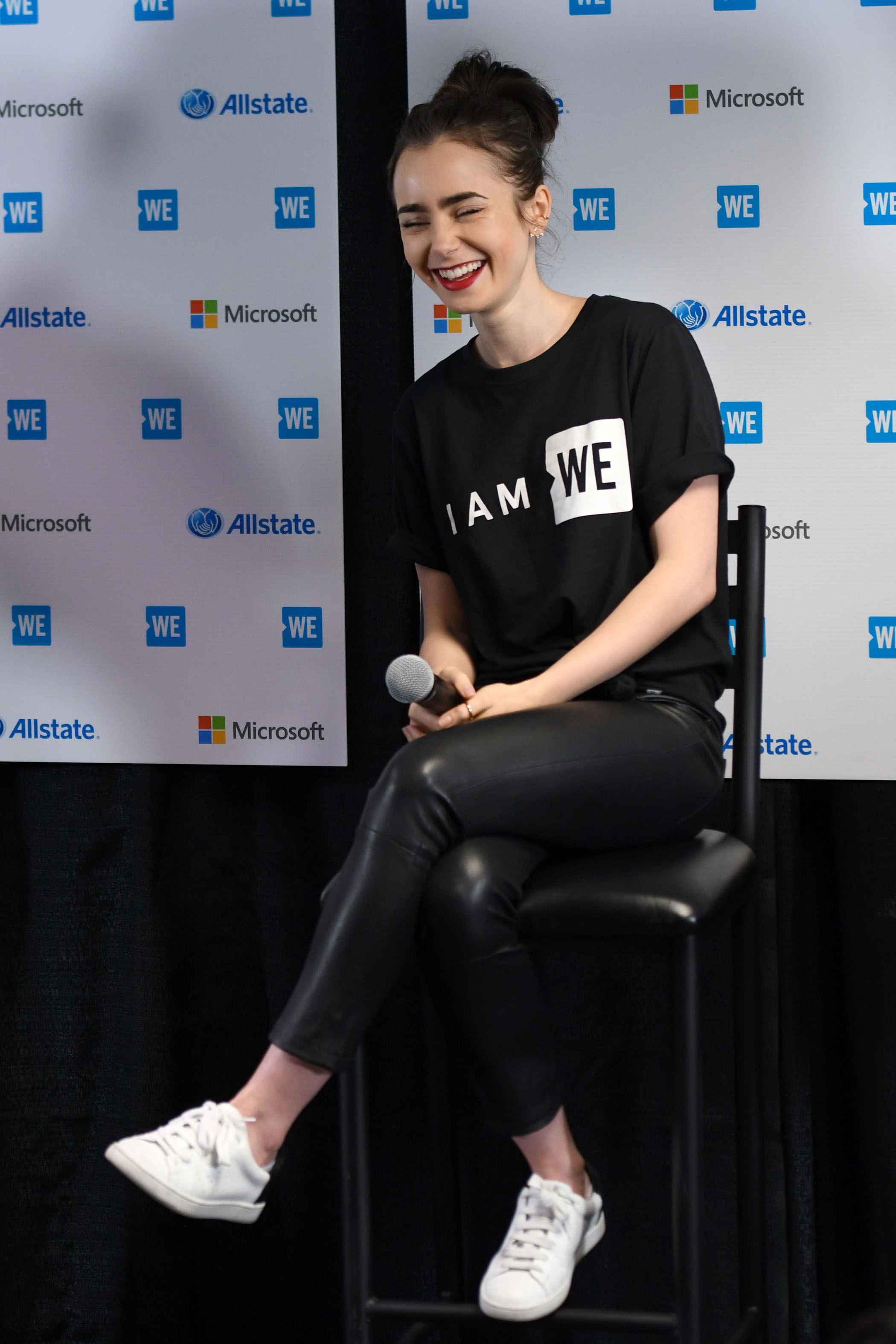 Lily Collins attends WE Day