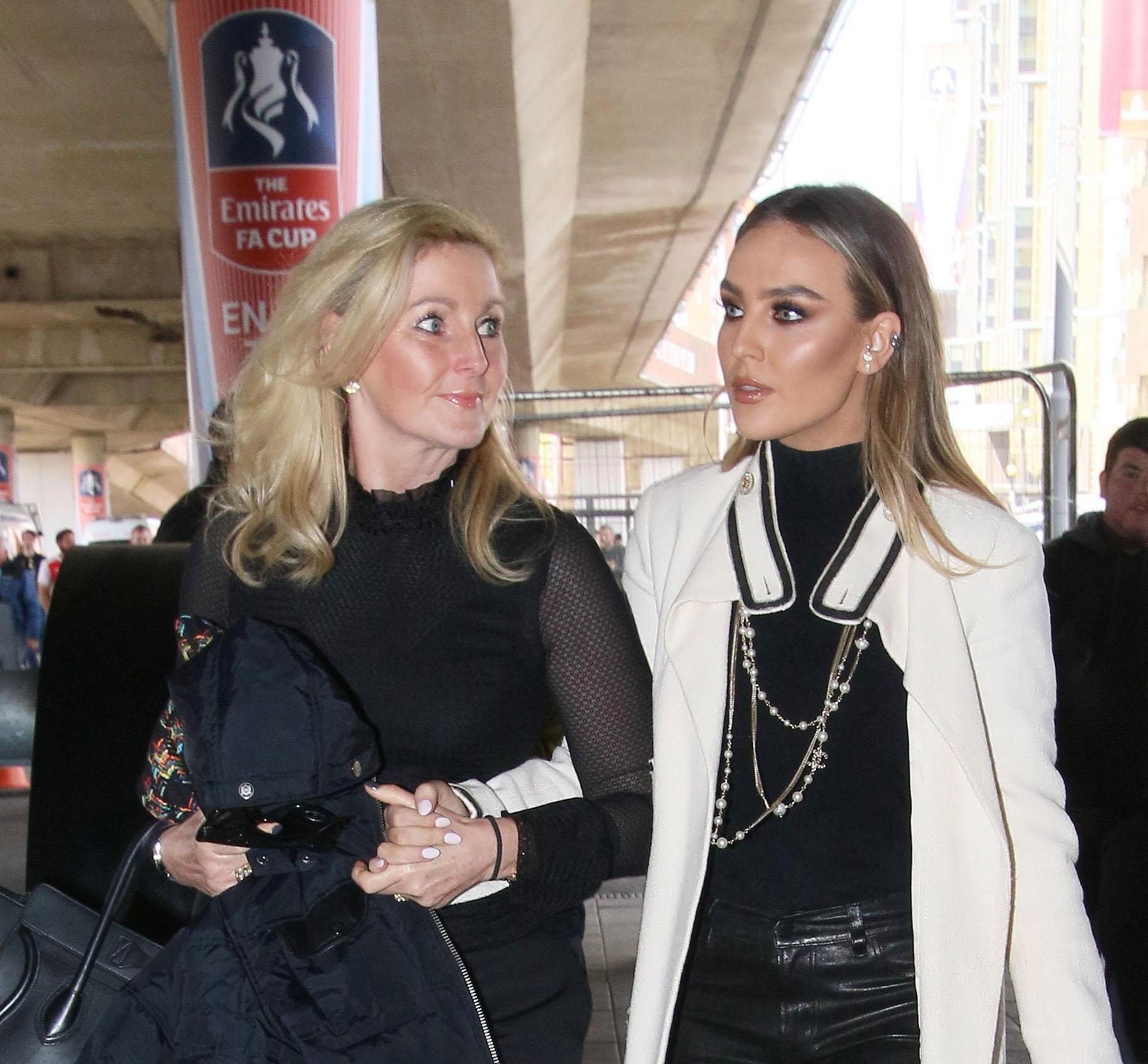 Perrie Edwards arriving at Wembley Stadium