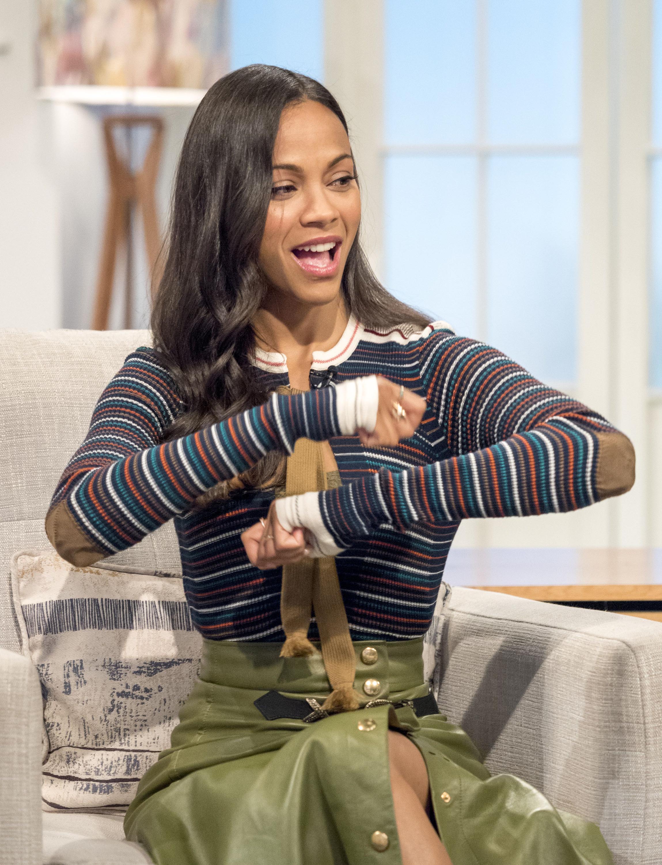 Zoe Saldana at Lorraine TV show