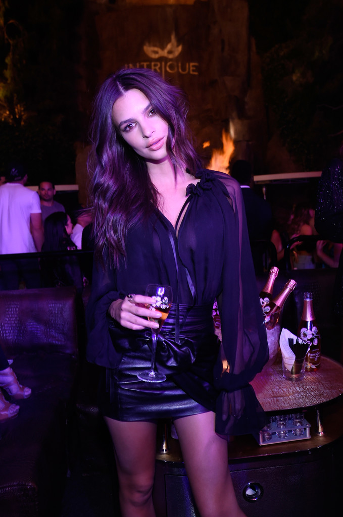 Emily Ratajkowski attends Perrier-Jouet Hosts Intrigue Nightclub One-Year Anniversary Party