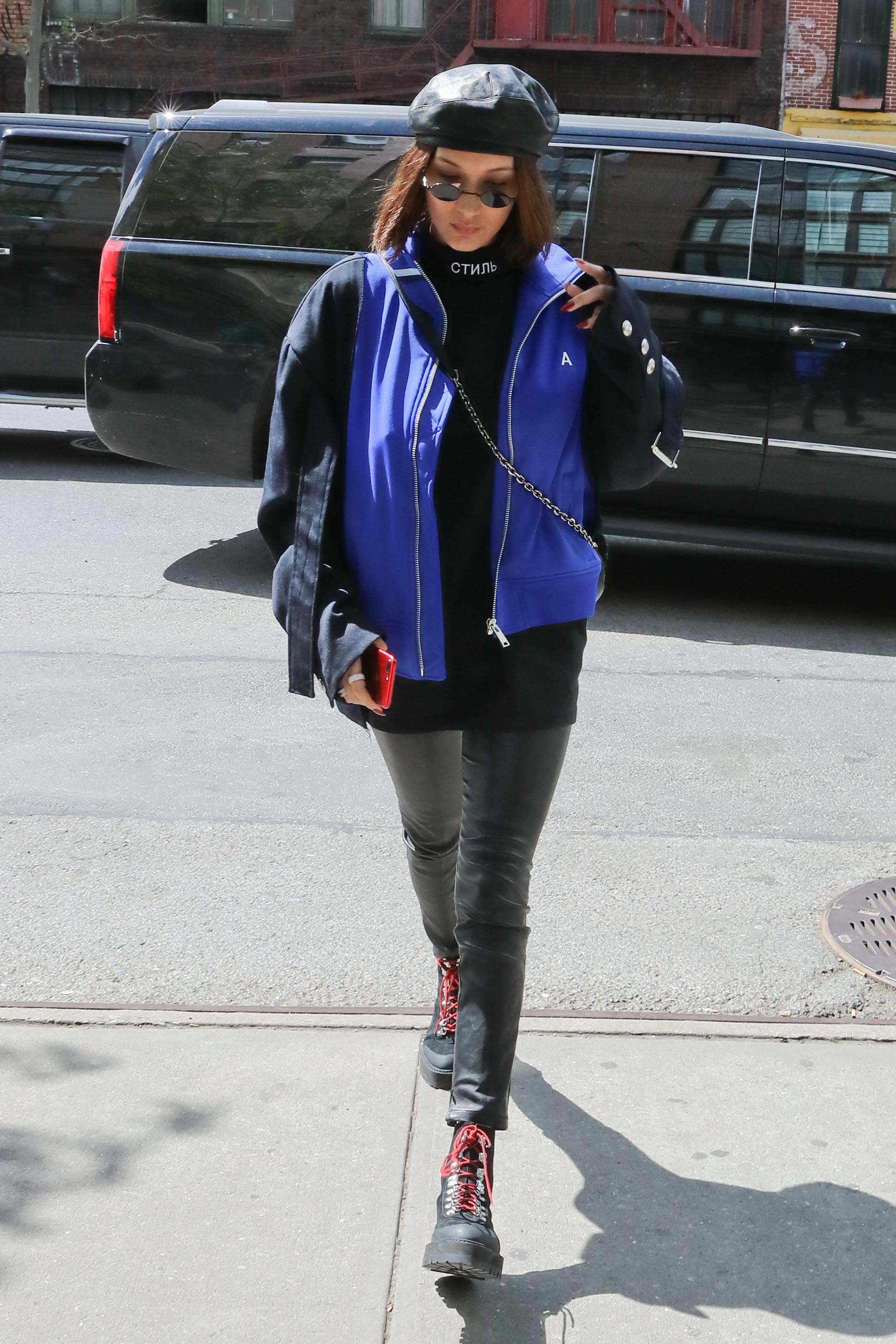 Bella Hadid at Bowery hotel in New York