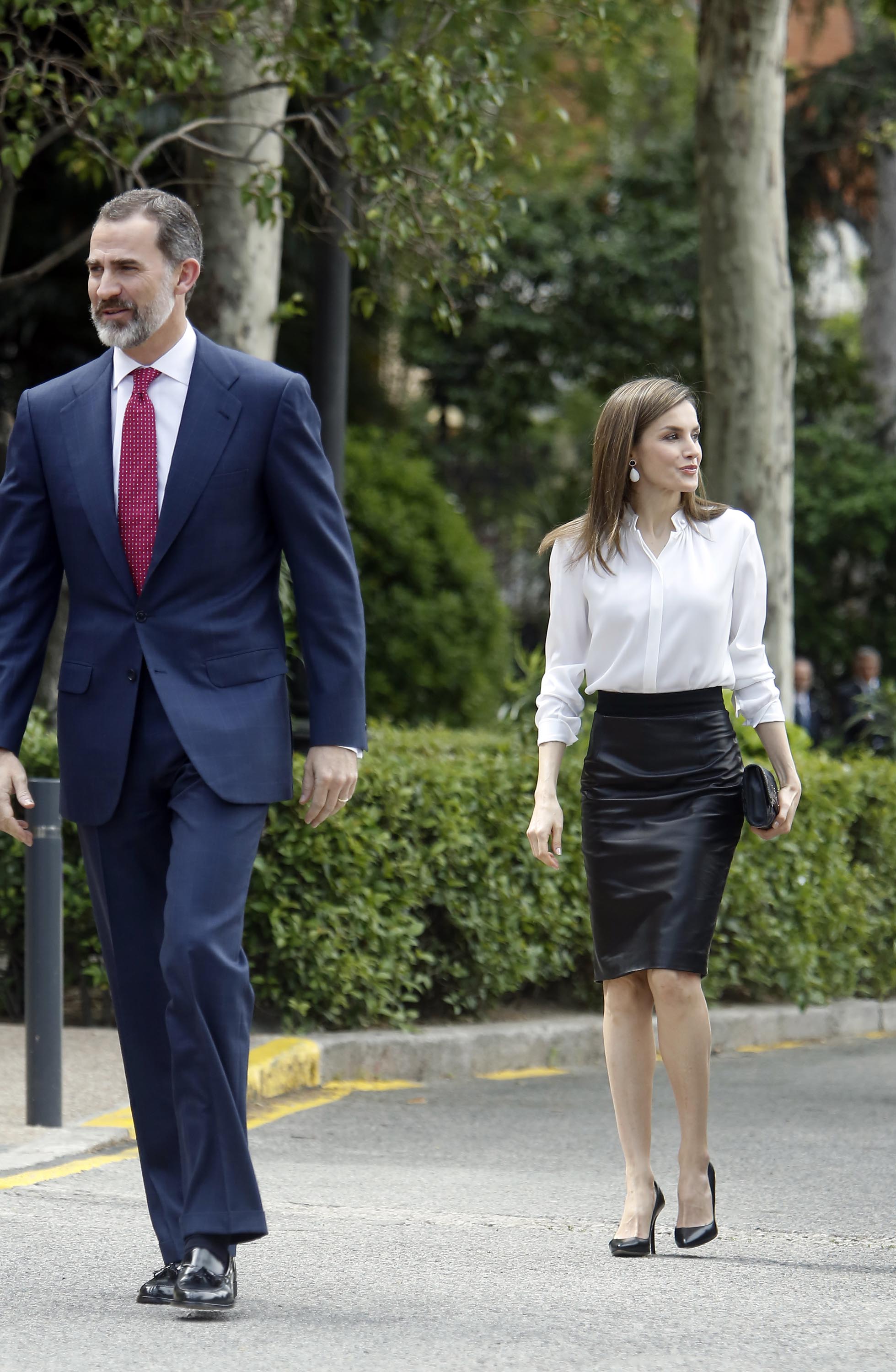 Queen Letizia of Spain at the opening exhibition of the National Library