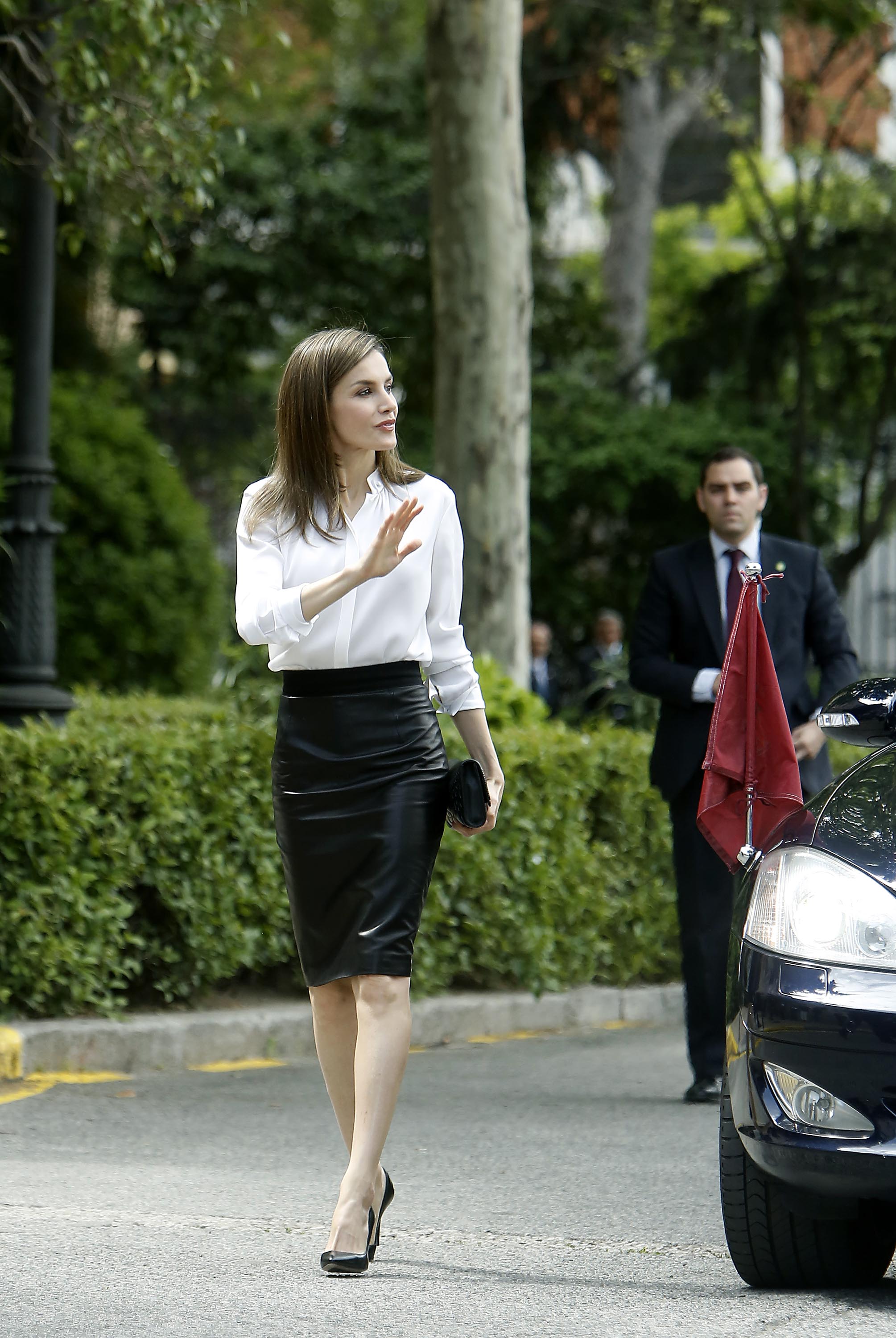 Queen Letizia of Spain at the opening exhibition of the National Library