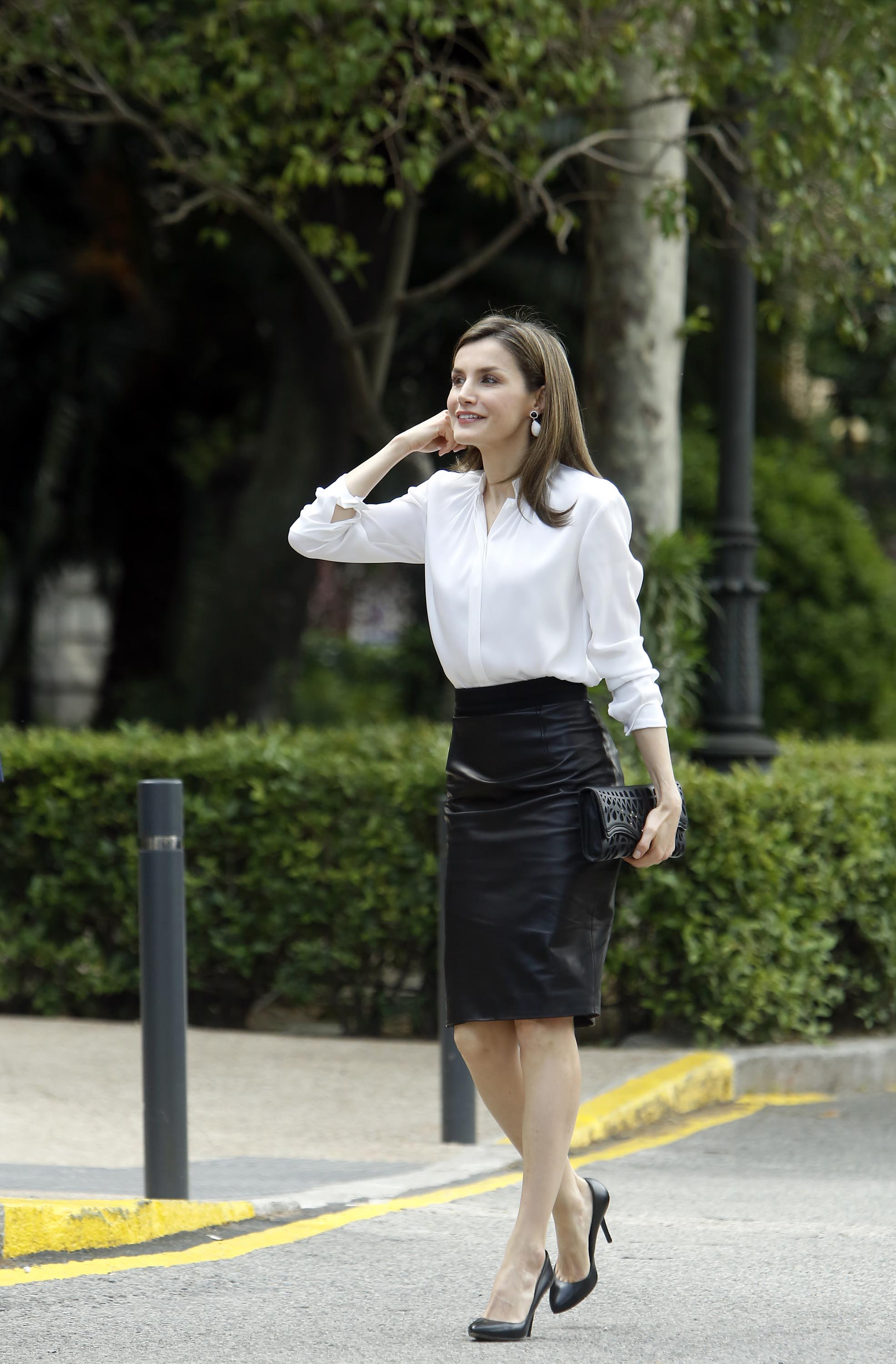 Queen Letizia of Spain at the opening exhibition of the National Library