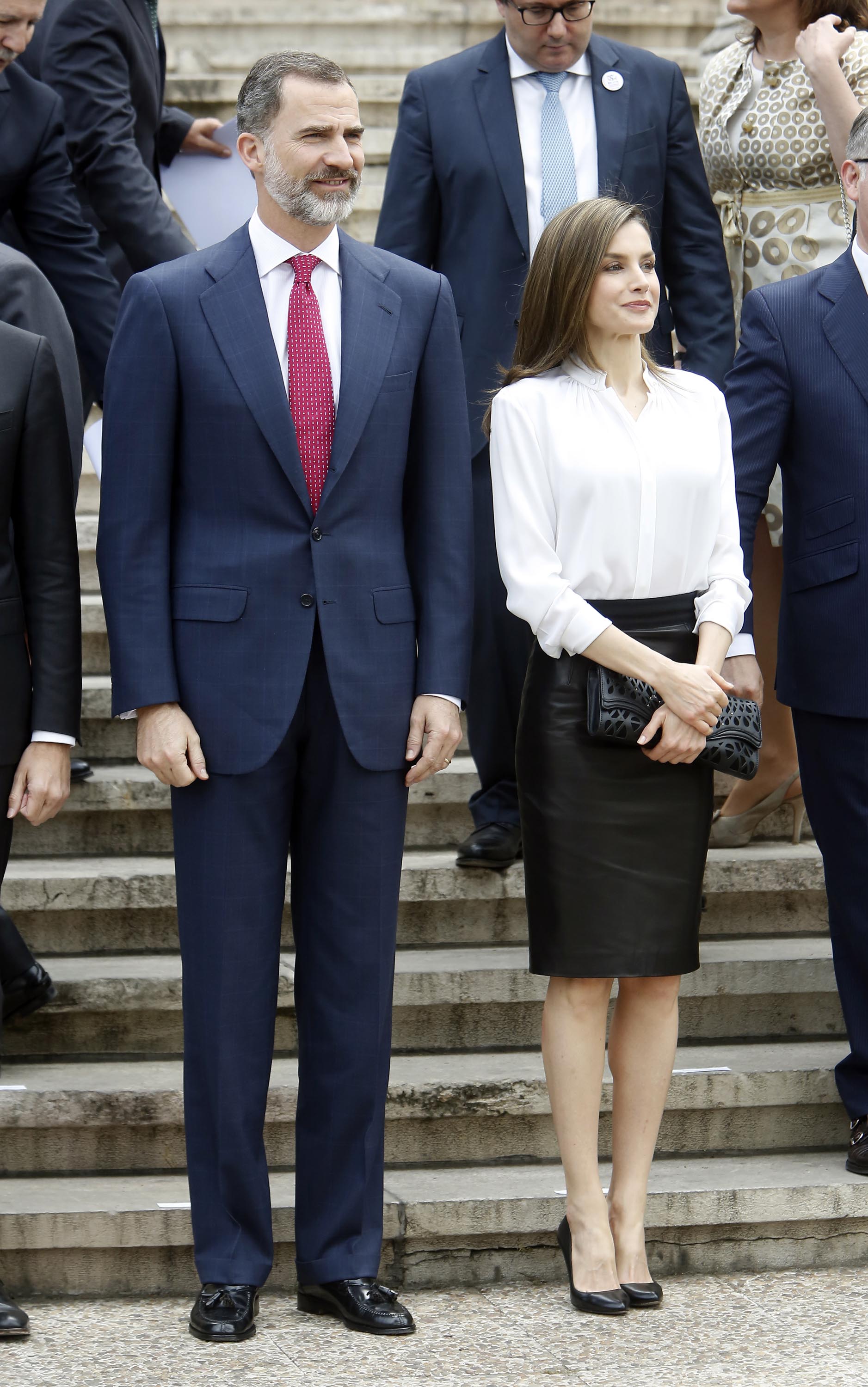 Queen Letizia of Spain at the opening exhibition of the National Library