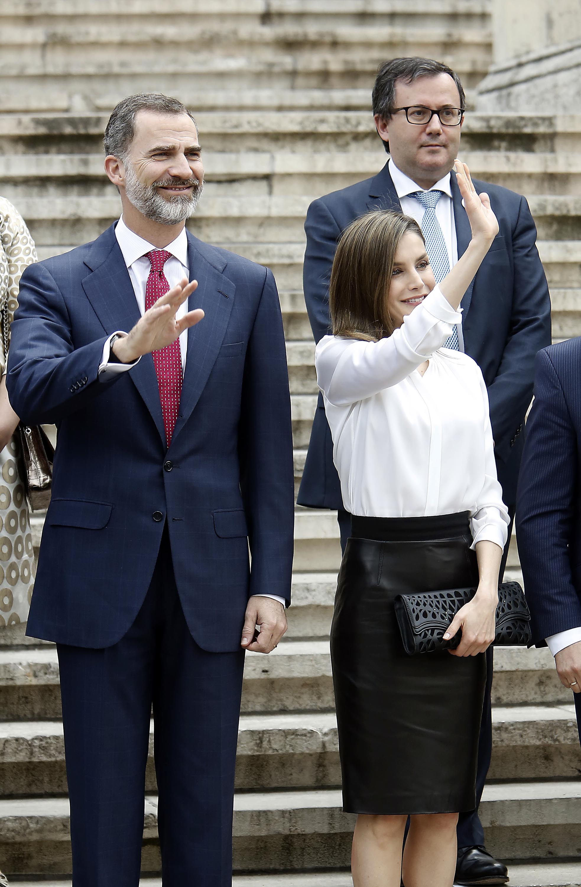 Queen Letizia of Spain at the opening exhibition of the National Library