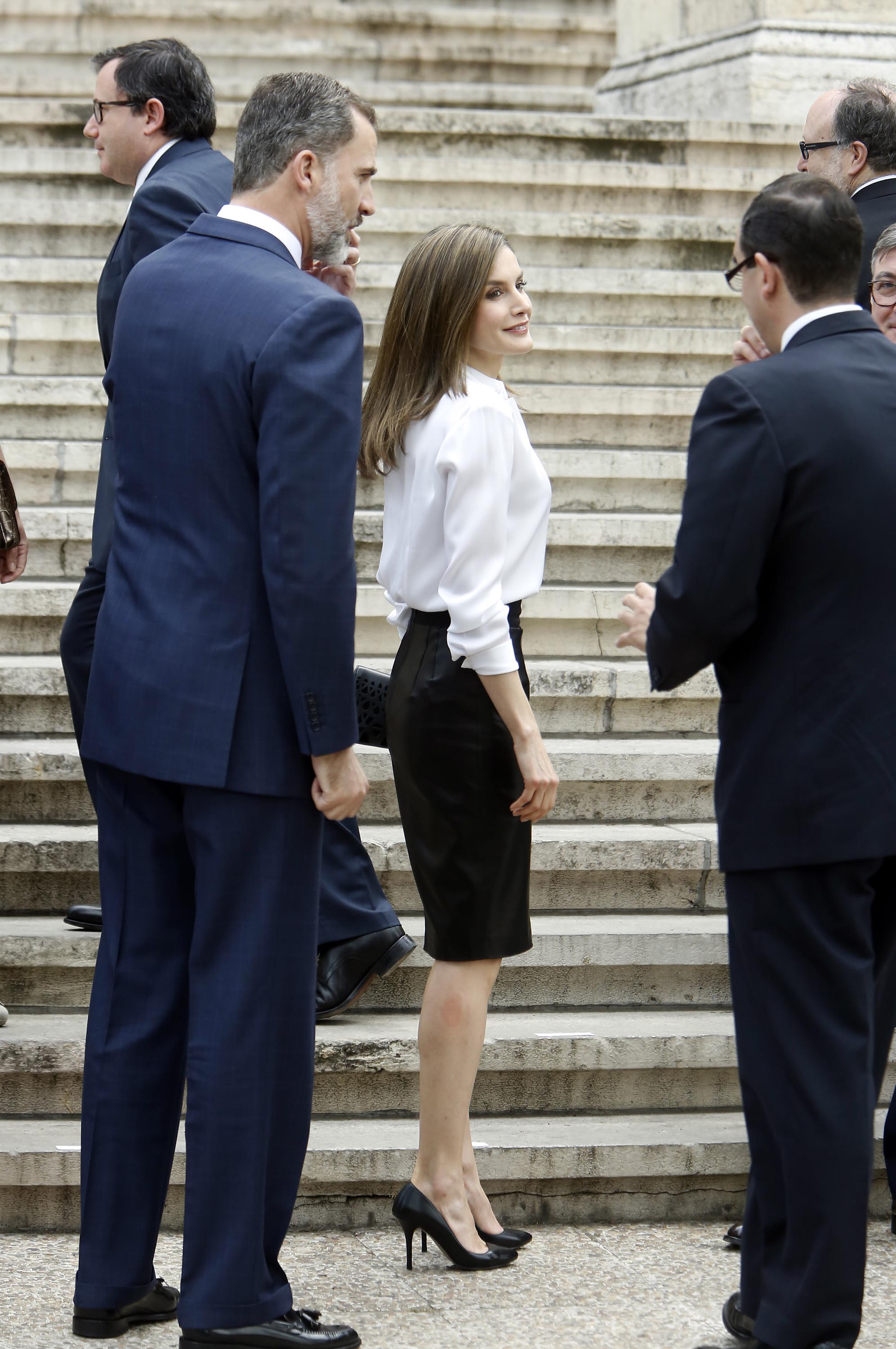 Queen Letizia of Spain at the opening exhibition of the National Library