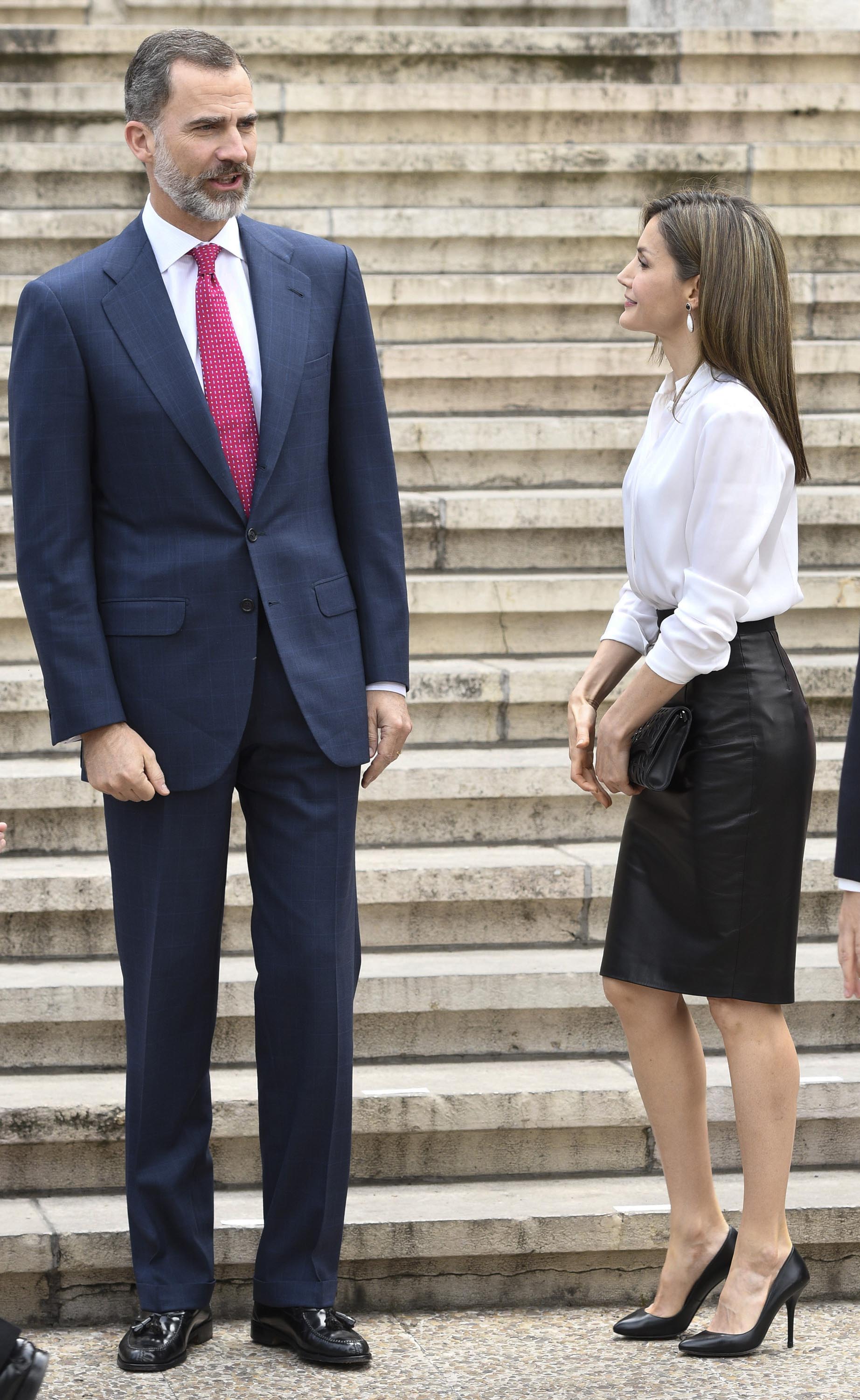 Queen Letizia of Spain at the opening exhibition of the National Library