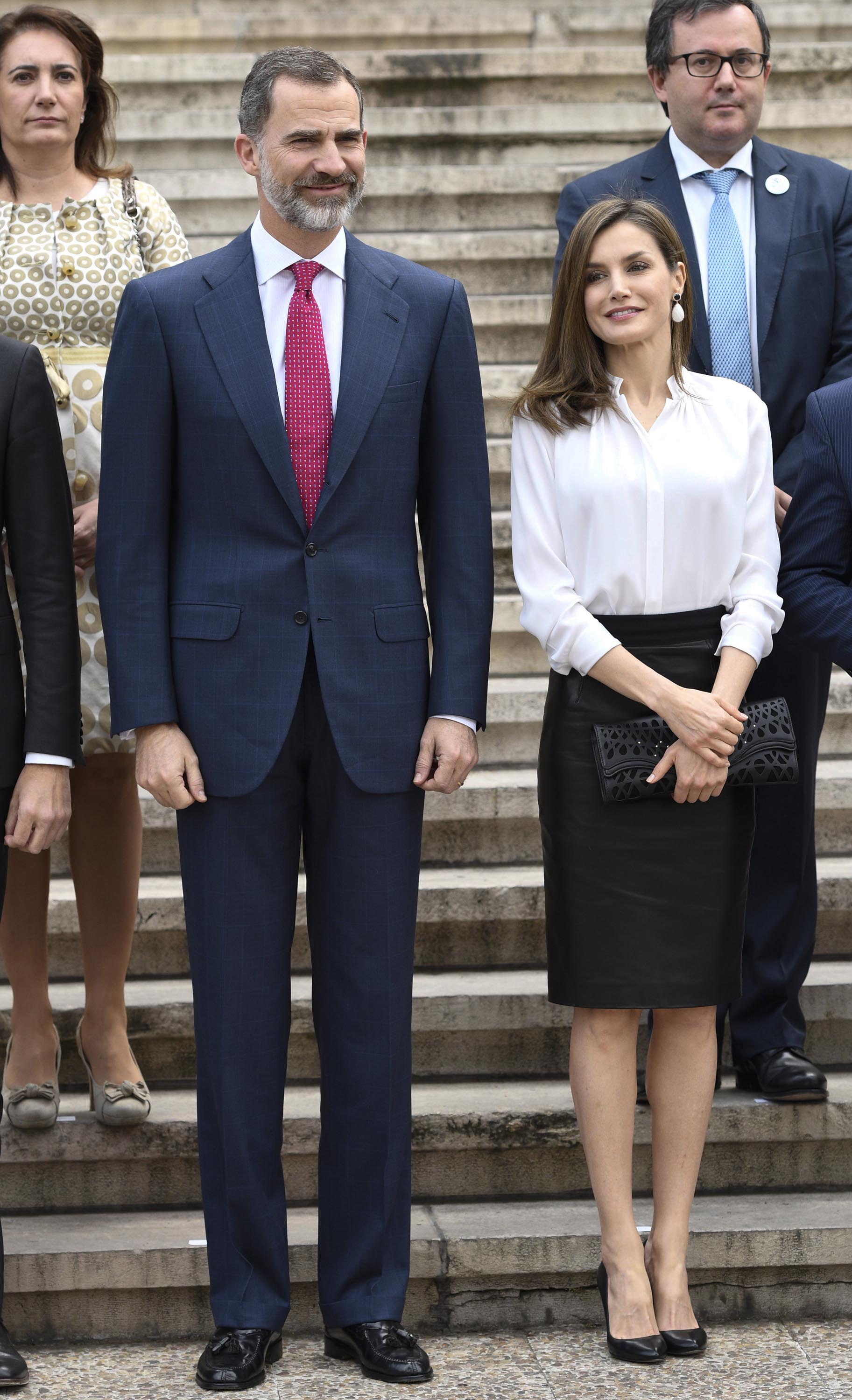 Queen Letizia of Spain at the opening exhibition of the National Library