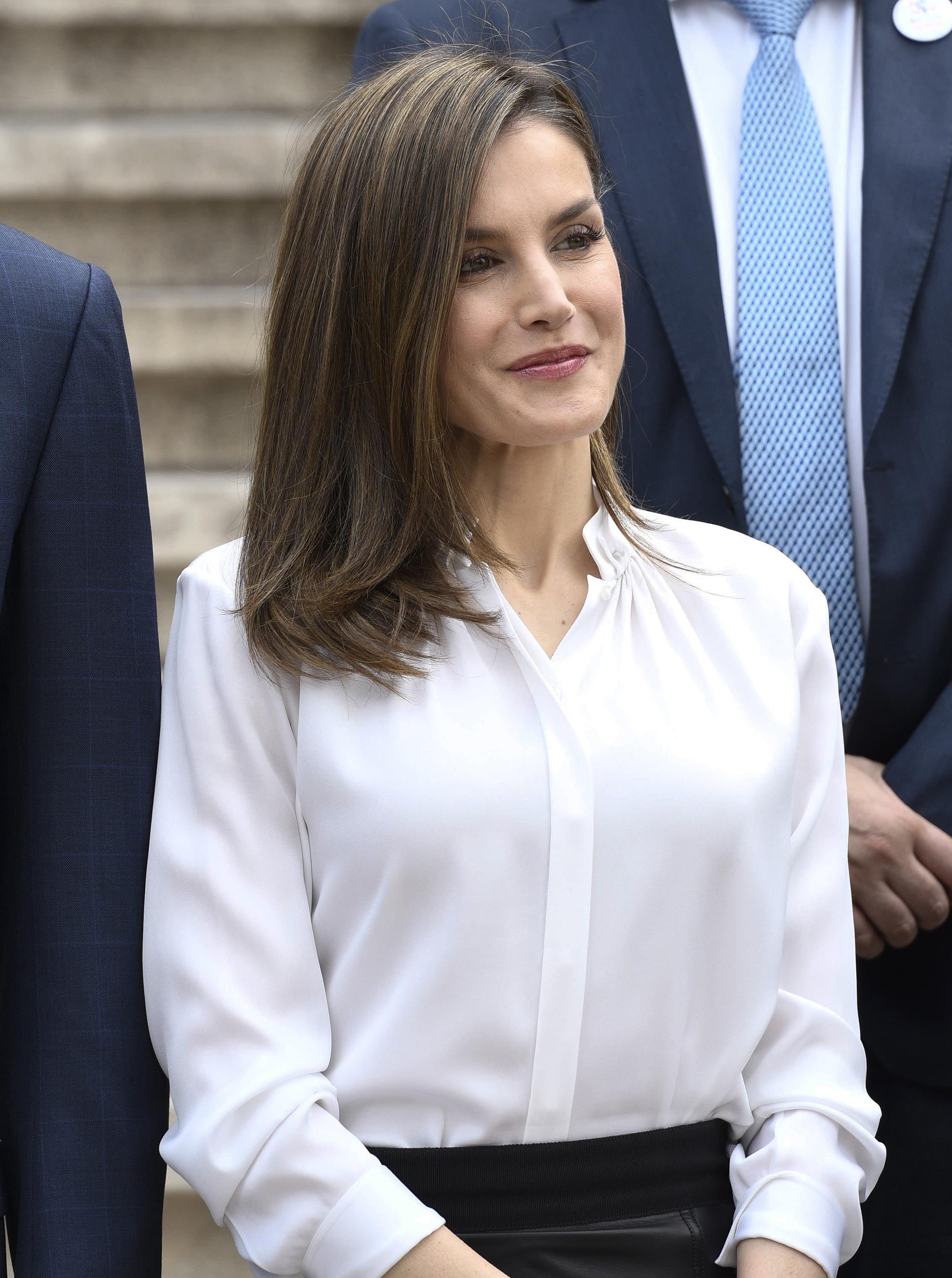 Queen Letizia of Spain at the opening exhibition of the National Library