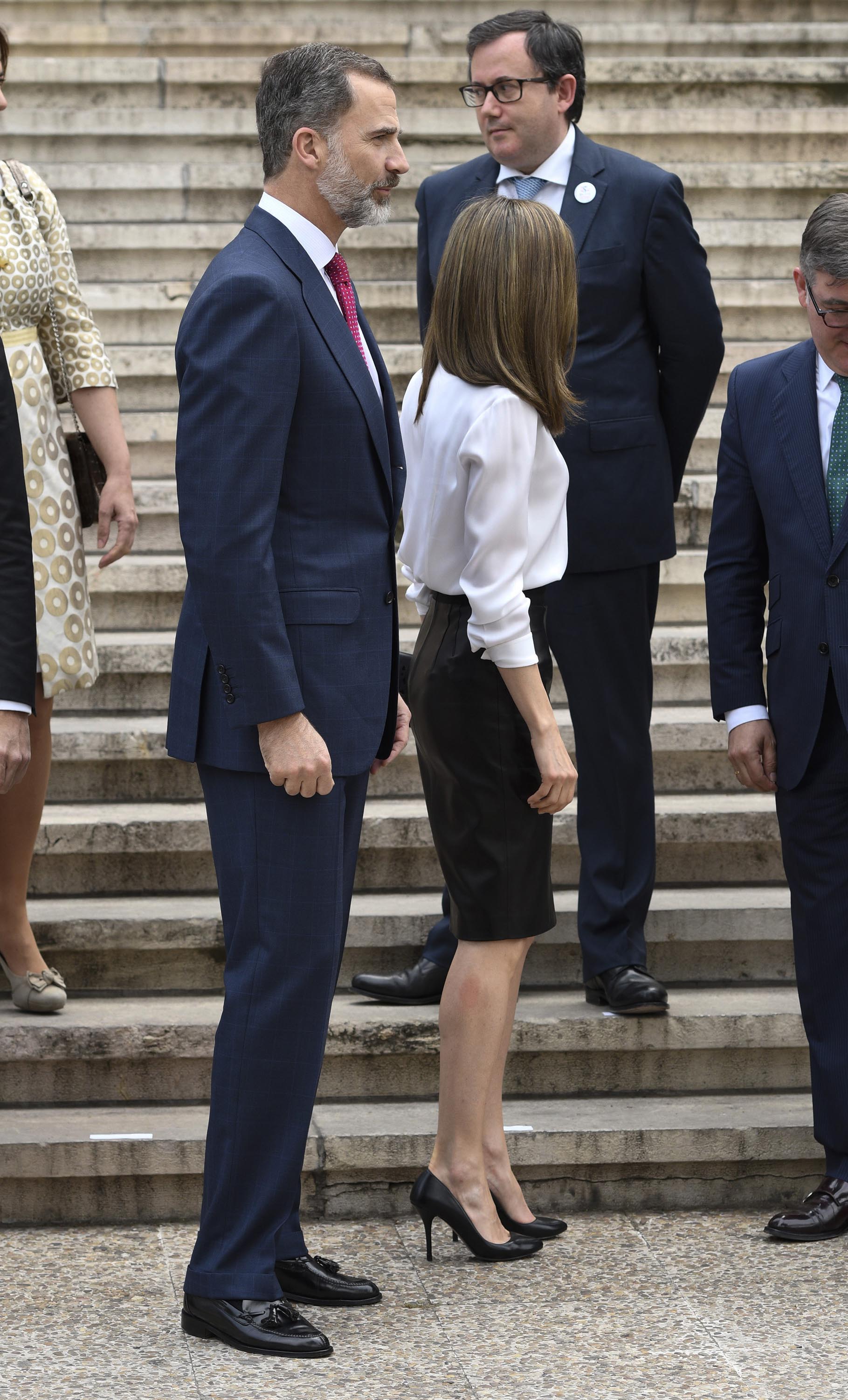 Queen Letizia of Spain at the opening exhibition of the National Library