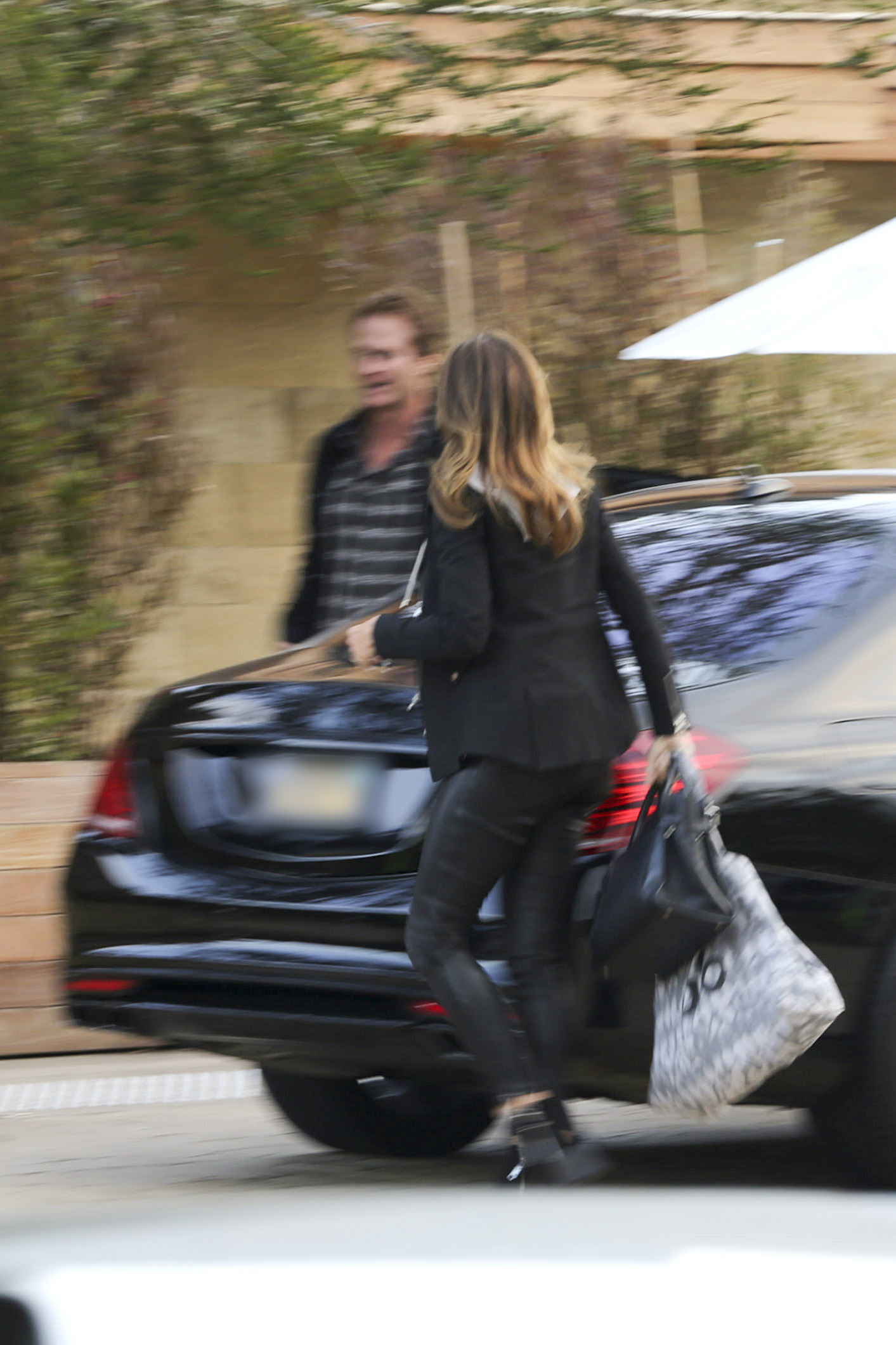 Cindy Crawford arriving at the Soho House Little Beach House