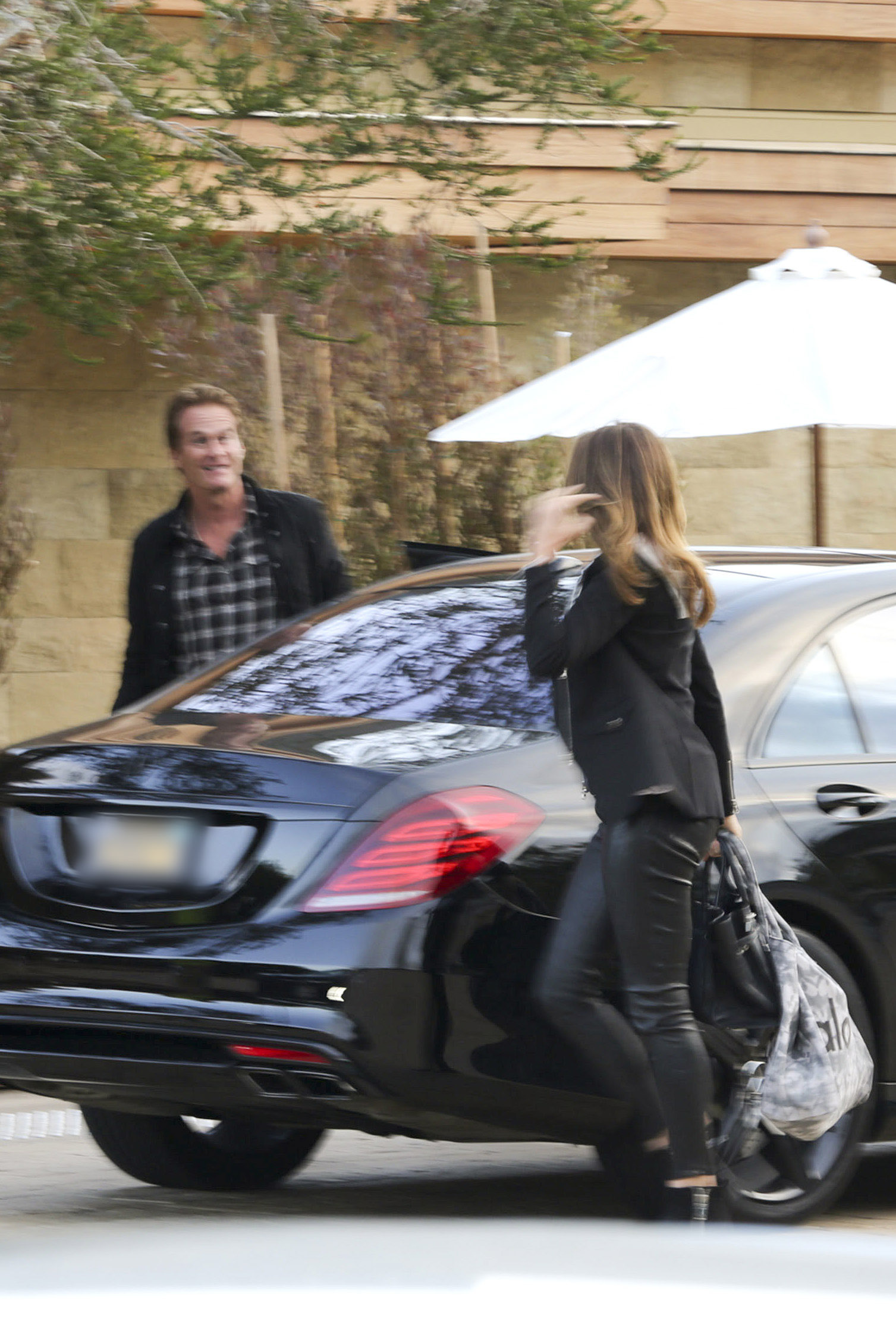 Cindy Crawford arriving at the Soho House Little Beach House