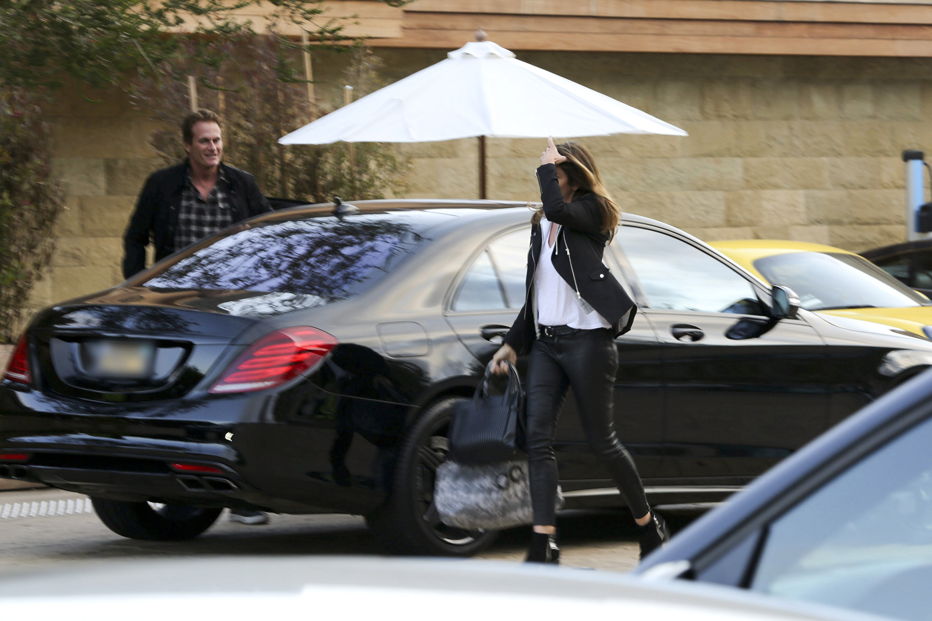 Cindy Crawford arriving at the Soho House Little Beach House