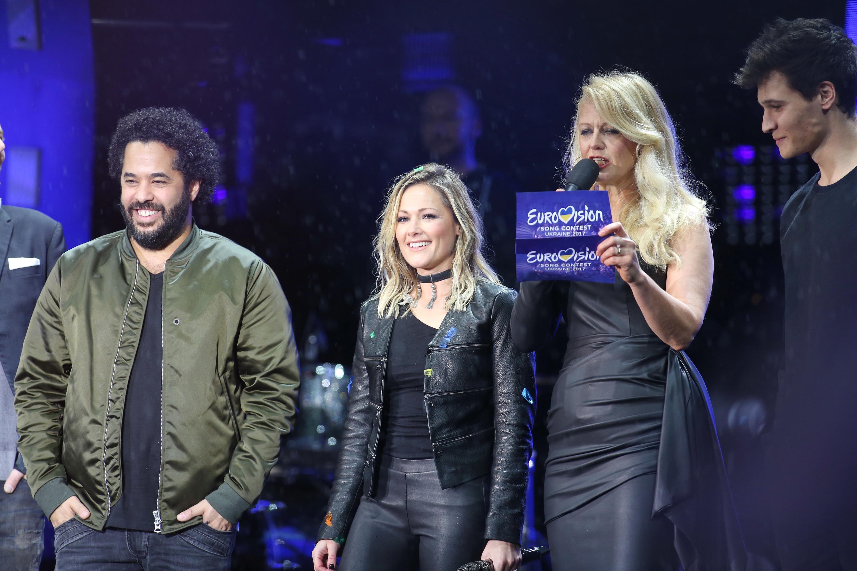 Barbara Schoneberger & Helene Fischer attend Eurovision Song Contest