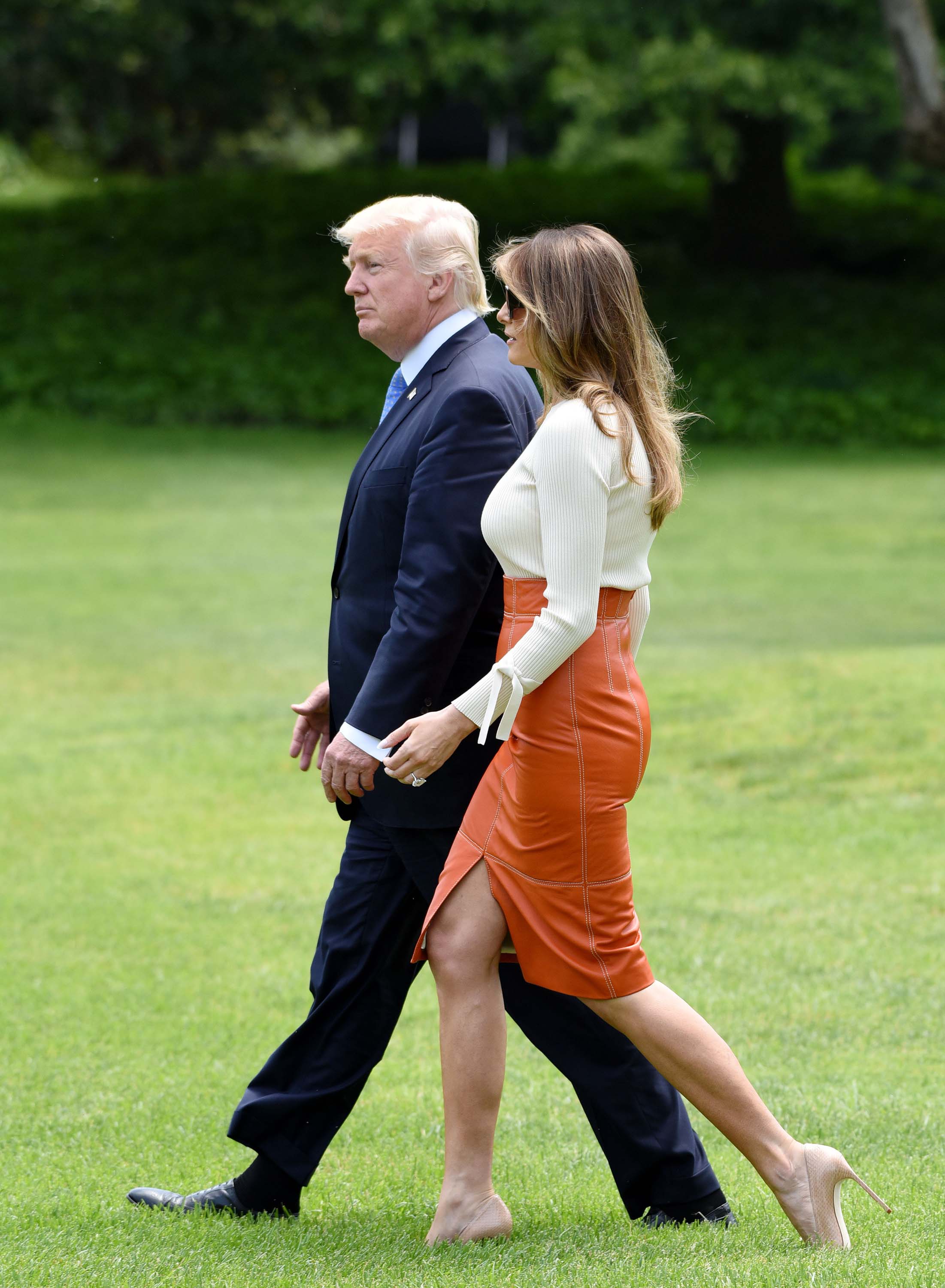 Melania Trump departing the White House