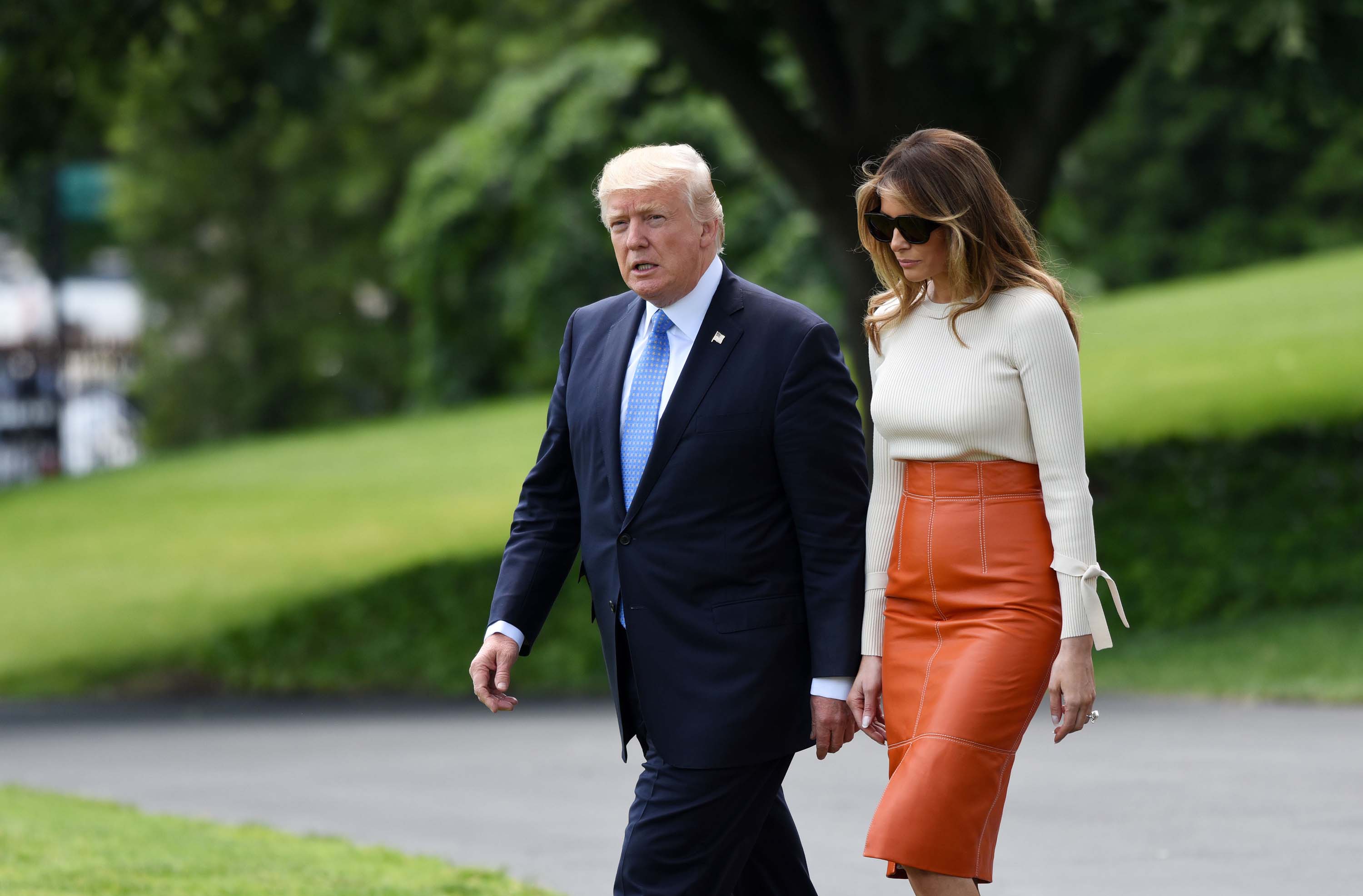 Melania Trump departing the White House