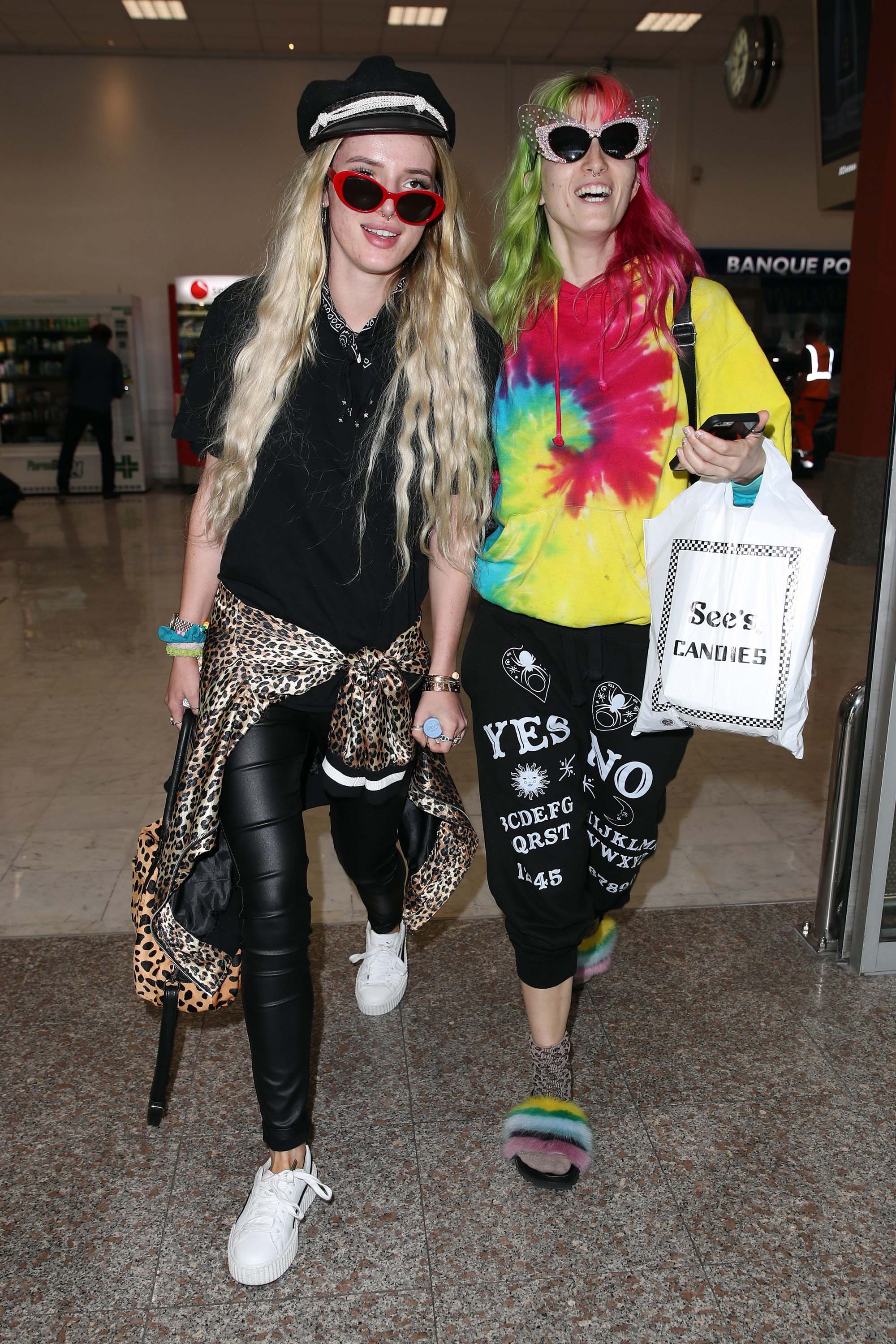 Bella Thorne seen at Nice Airport