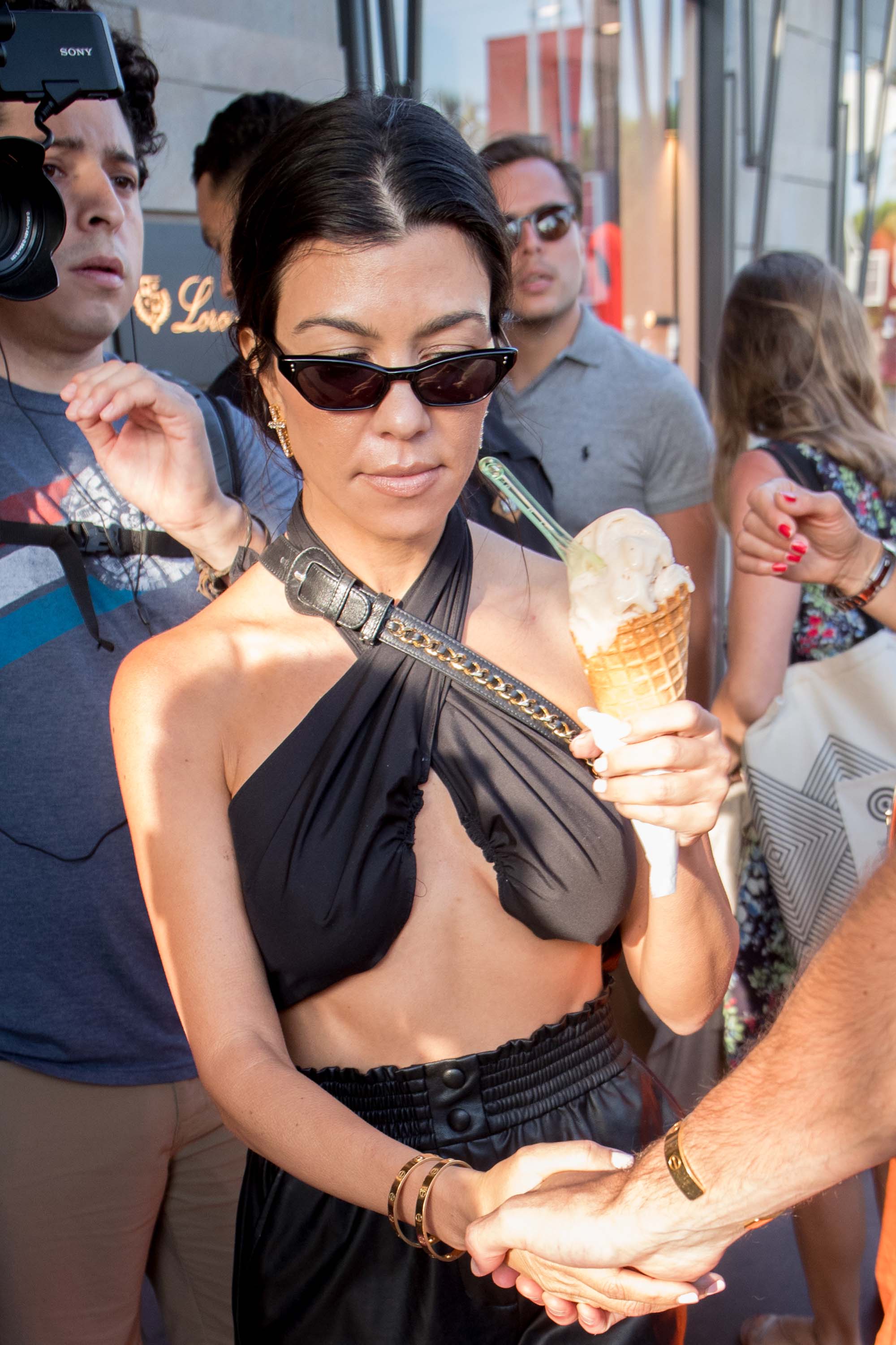Kourtney Kardashian getting ice cream in Cannes
