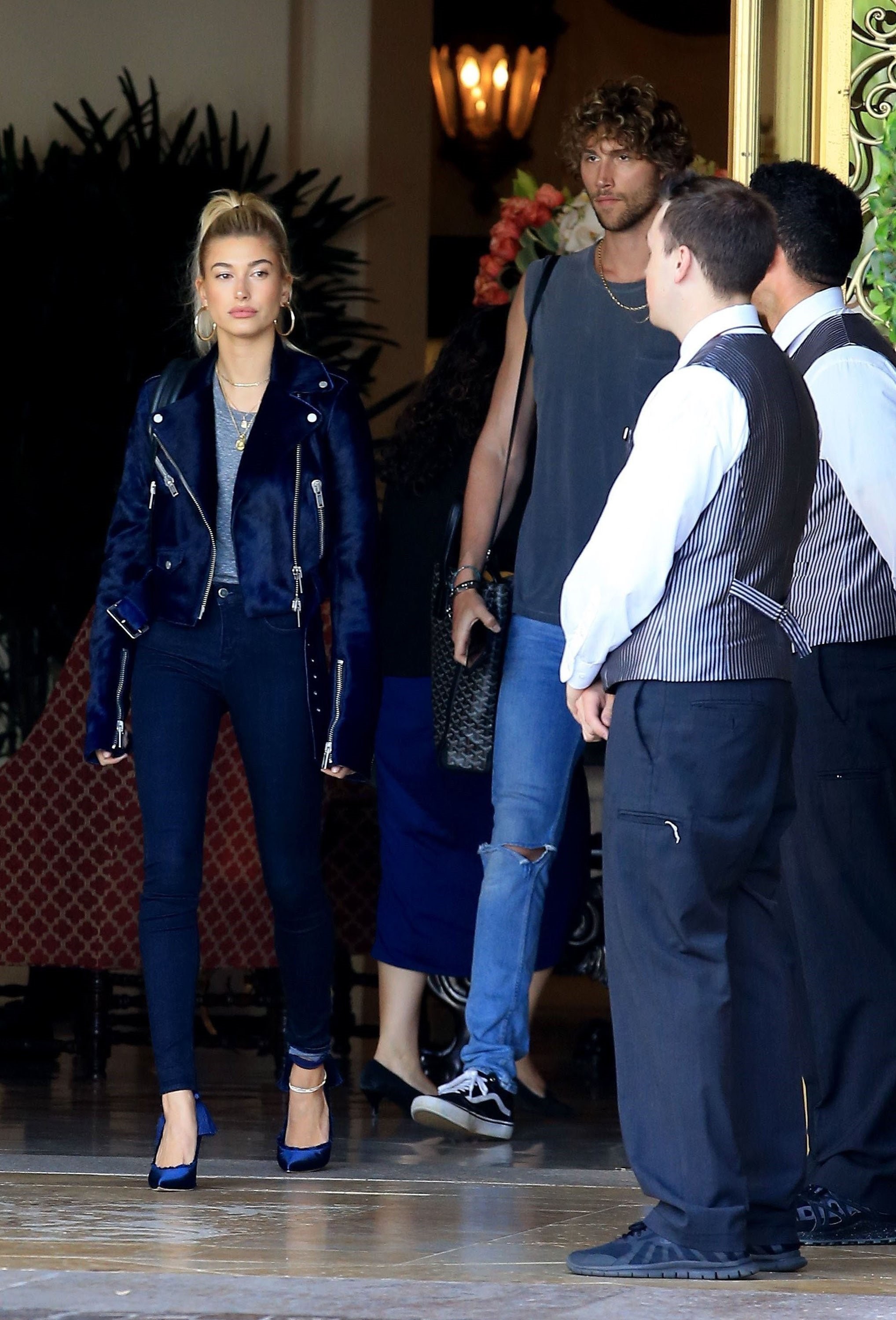 Hailey Baldwin checks out of the Montage Hotel