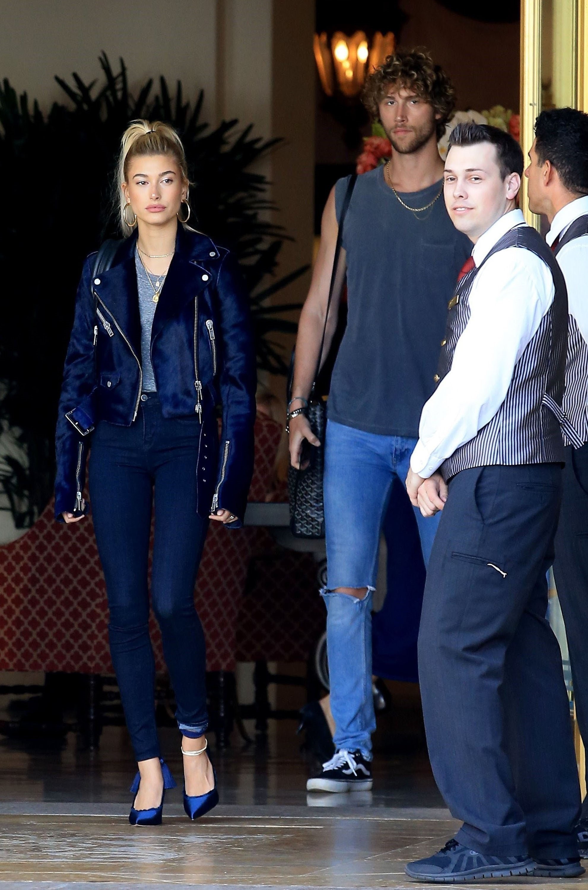 Hailey Baldwin checks out of the Montage Hotel