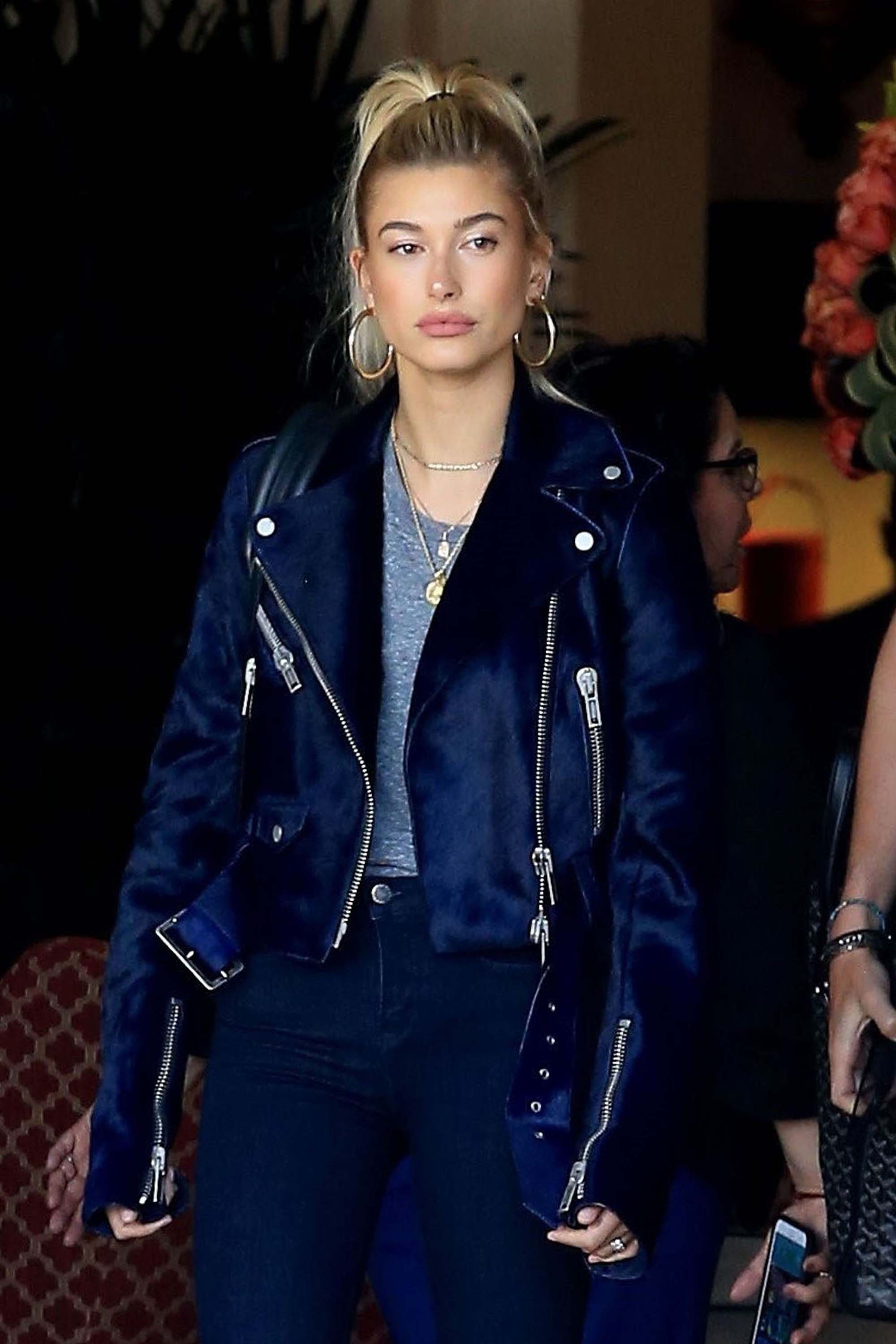 Hailey Baldwin checks out of the Montage Hotel