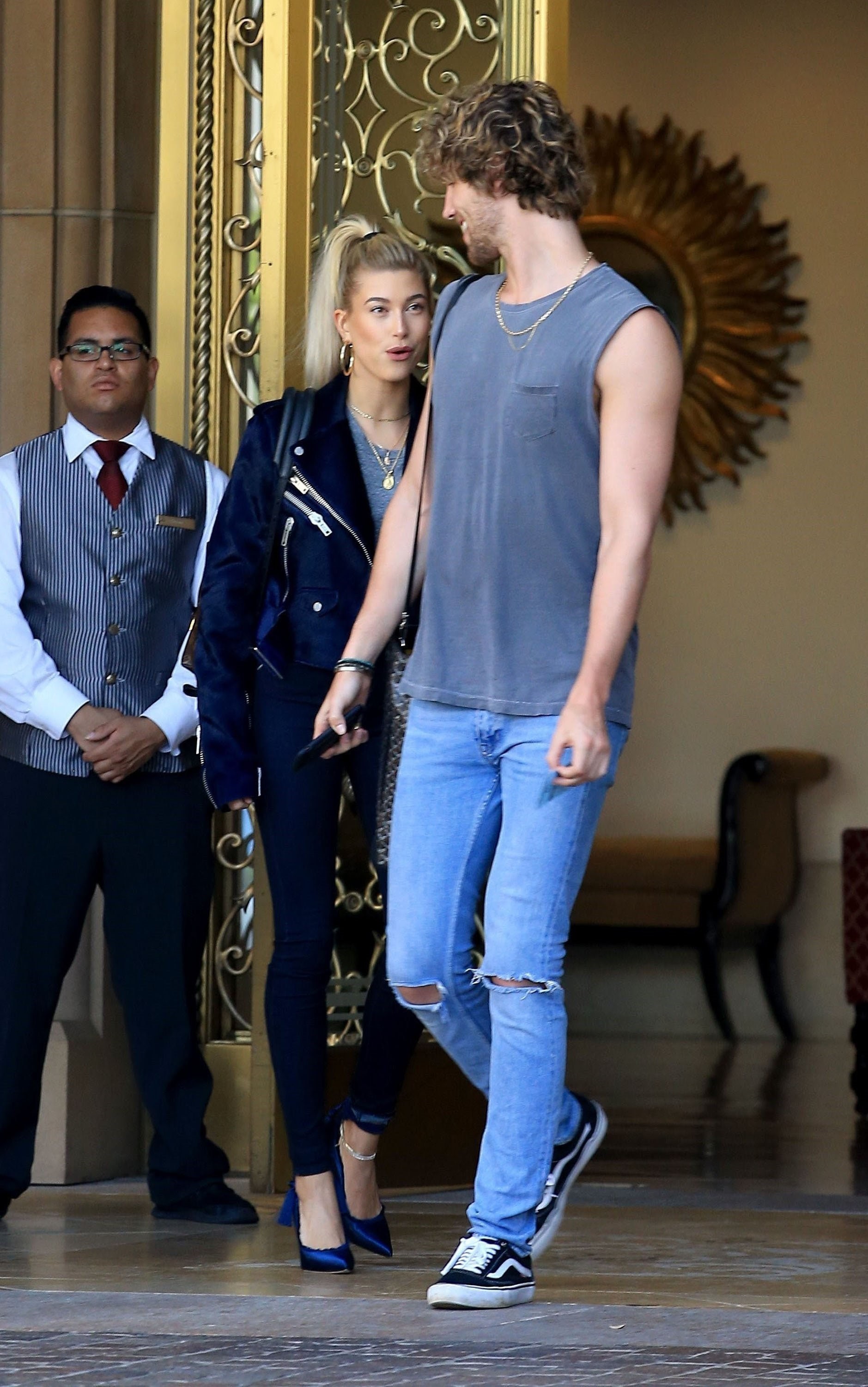 Hailey Baldwin checks out of the Montage Hotel