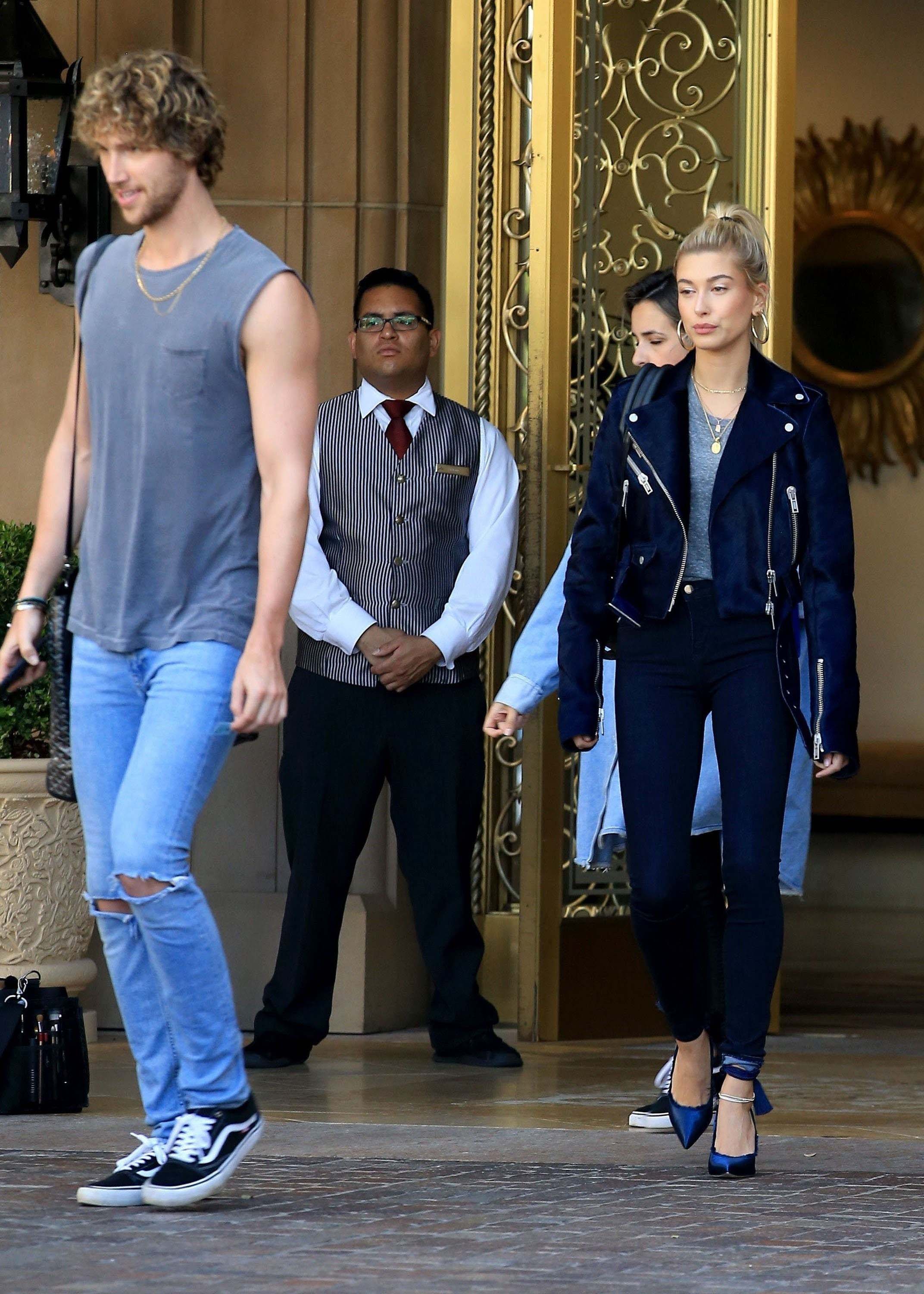 Hailey Baldwin checks out of the Montage Hotel