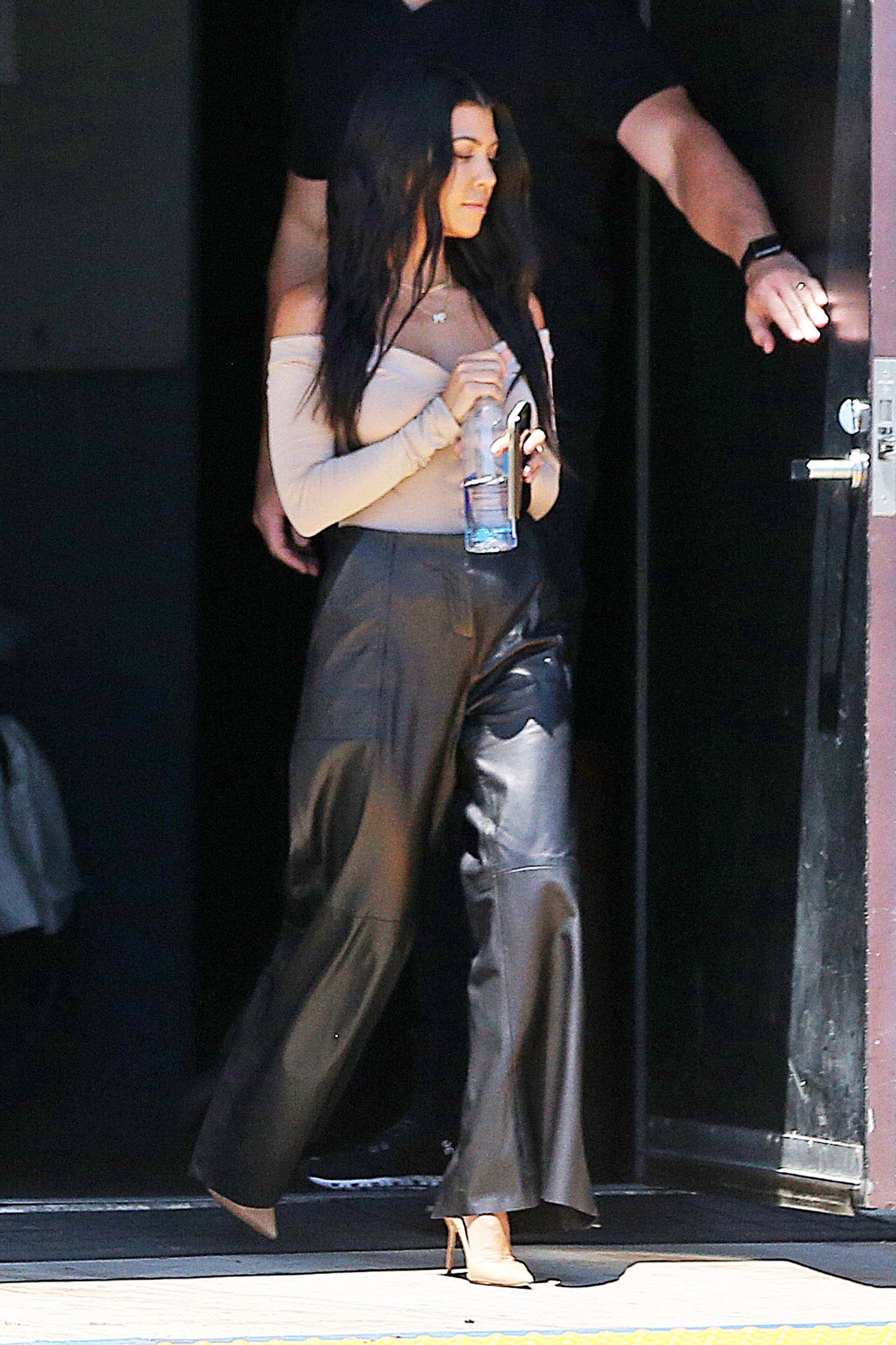 Kourtney Kardashian at Il Pastaio restaurant