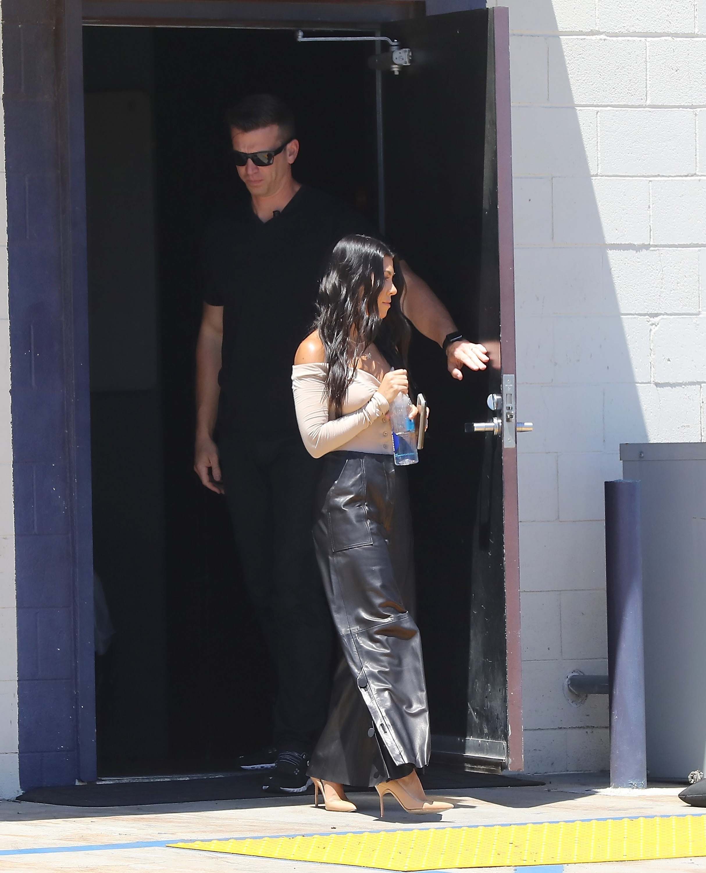 Kourtney Kardashian at Il Pastaio restaurant