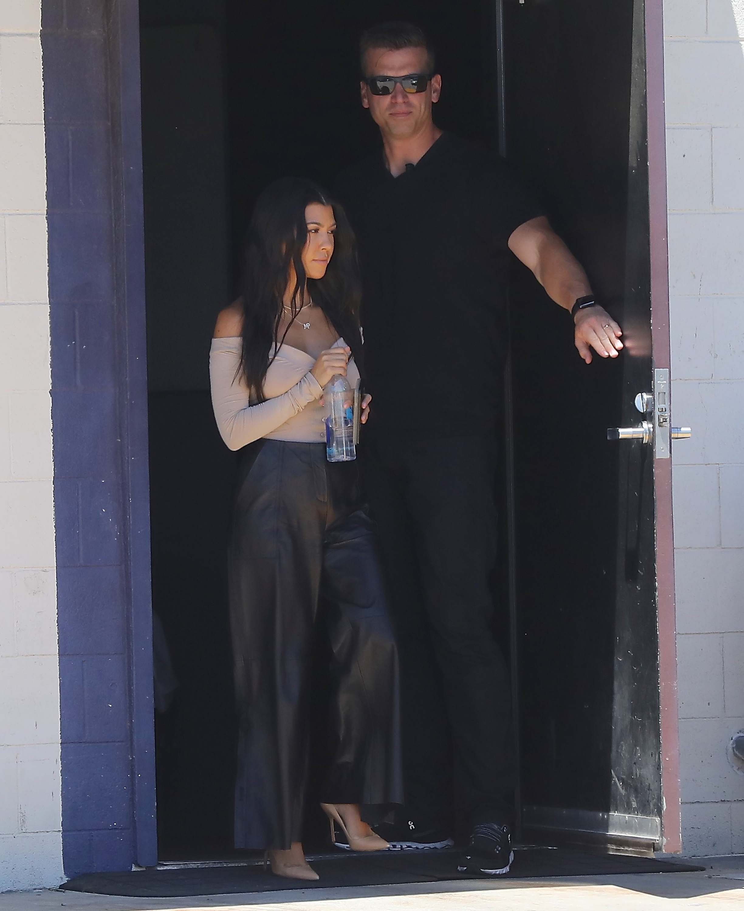 Kourtney Kardashian at Il Pastaio restaurant