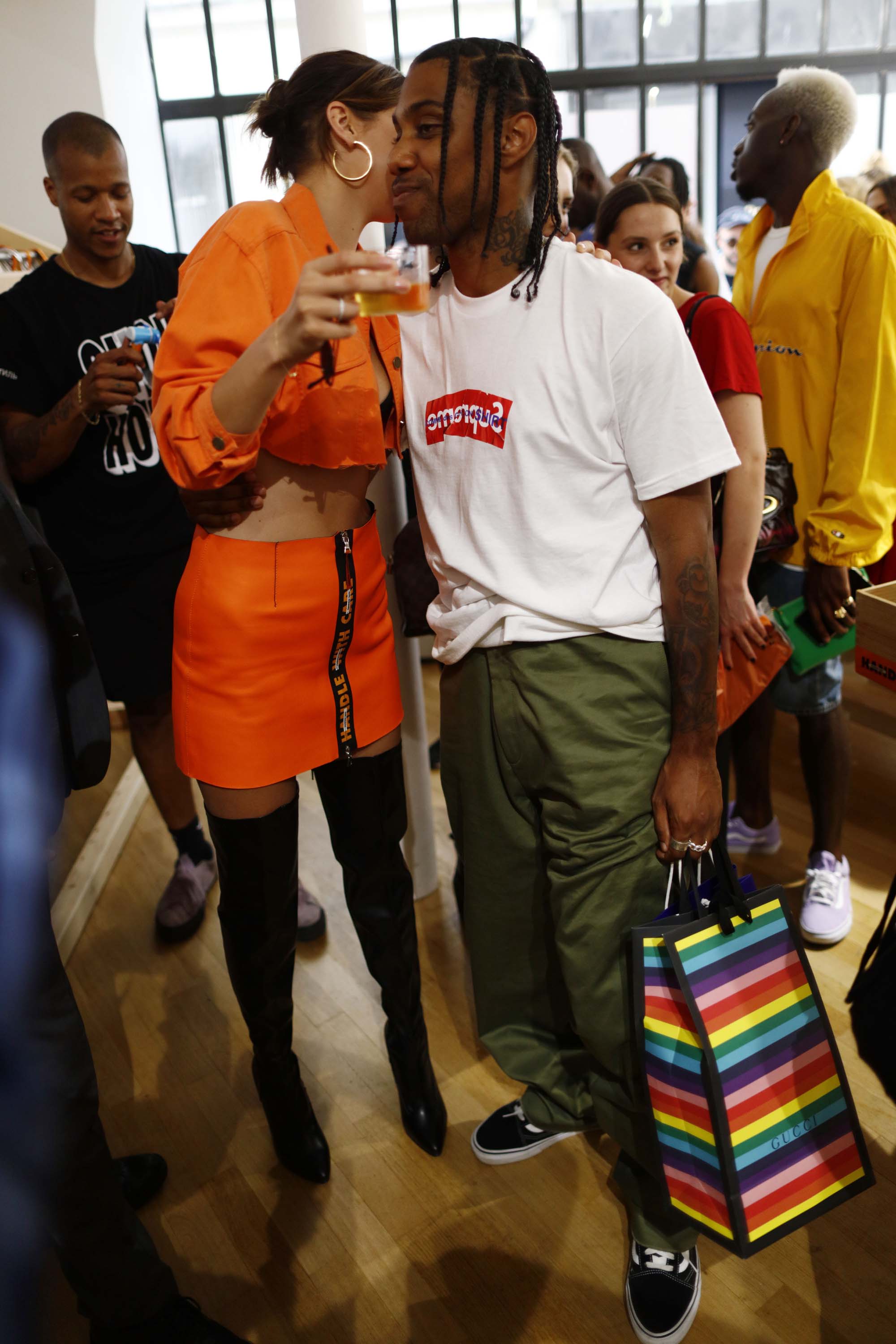 Bella Hadid attends the Heron Preston presentation Man Menswear Spring/Summer