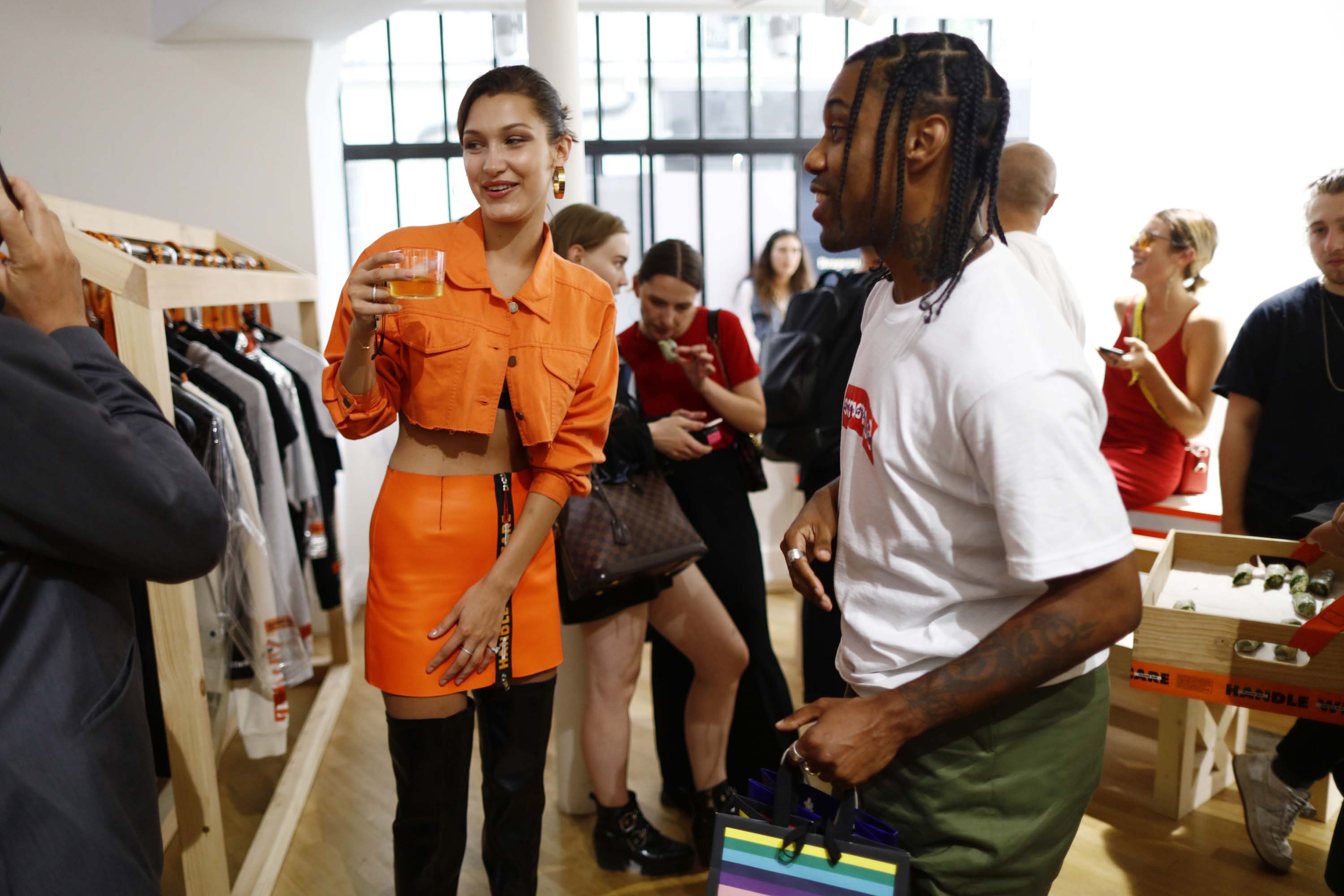 Bella Hadid attends the Heron Preston presentation Man Menswear Spring/Summer