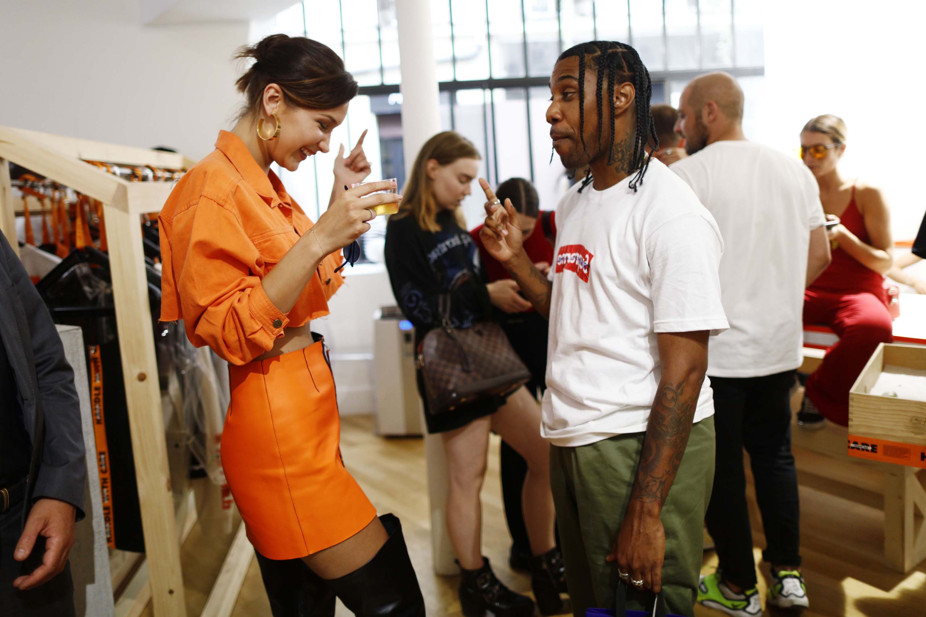 Bella Hadid attends the Heron Preston presentation Man Menswear Spring/Summer