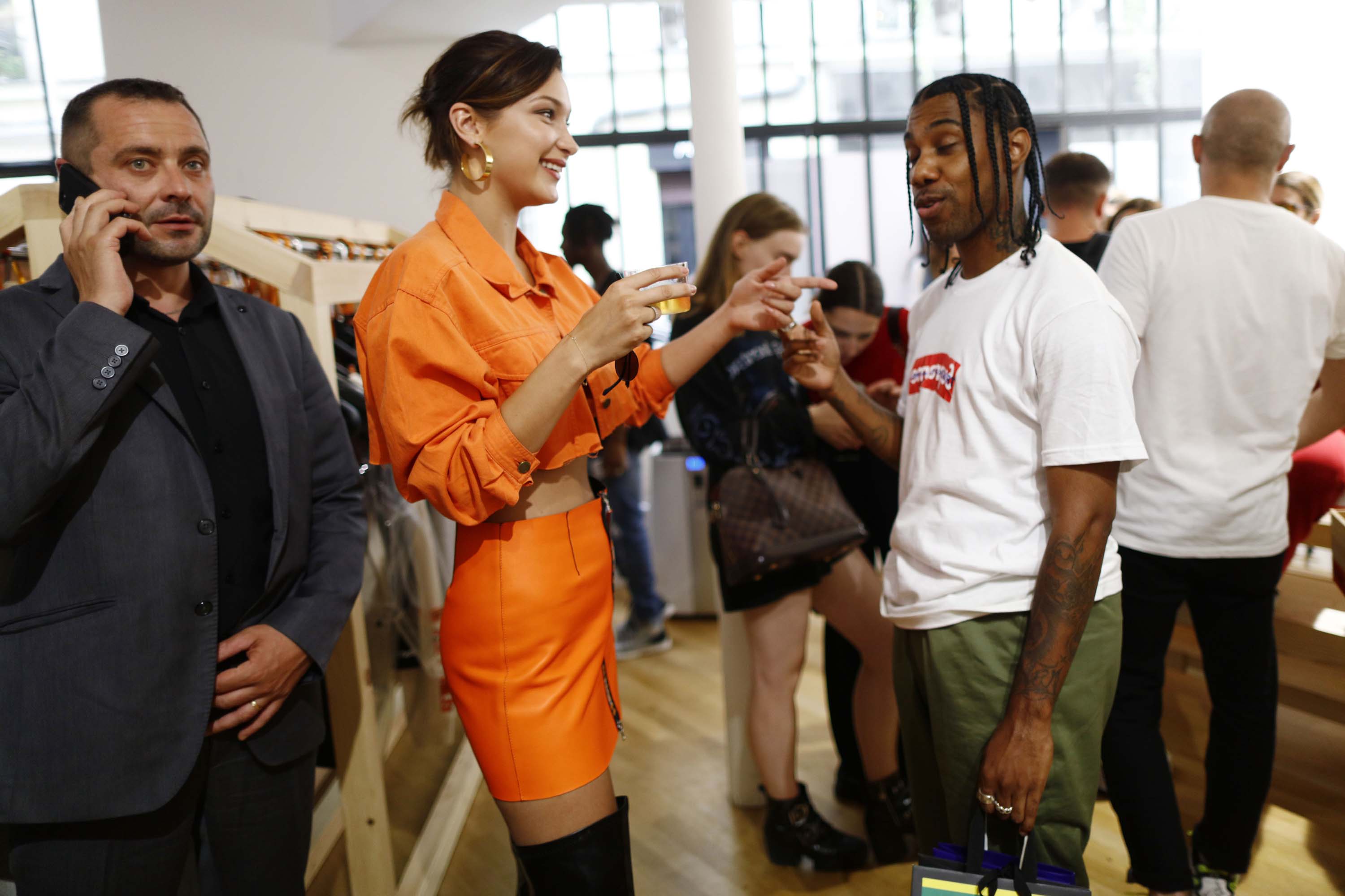 Bella Hadid attends the Heron Preston presentation Man Menswear Spring/Summer