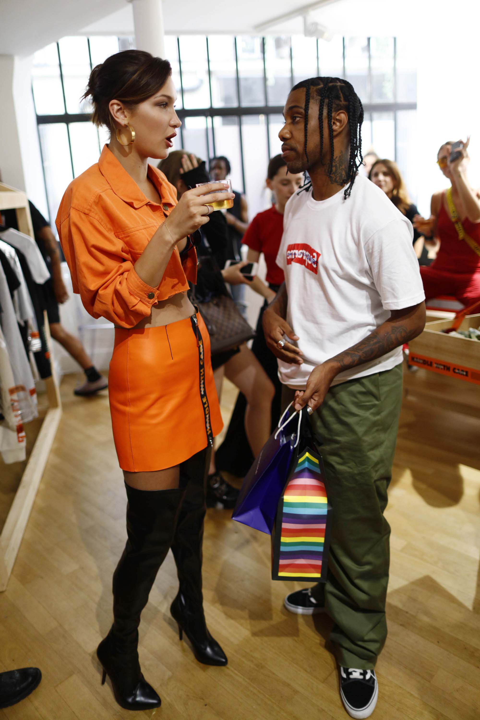 Bella Hadid attends the Heron Preston presentation Man Menswear Spring/Summer