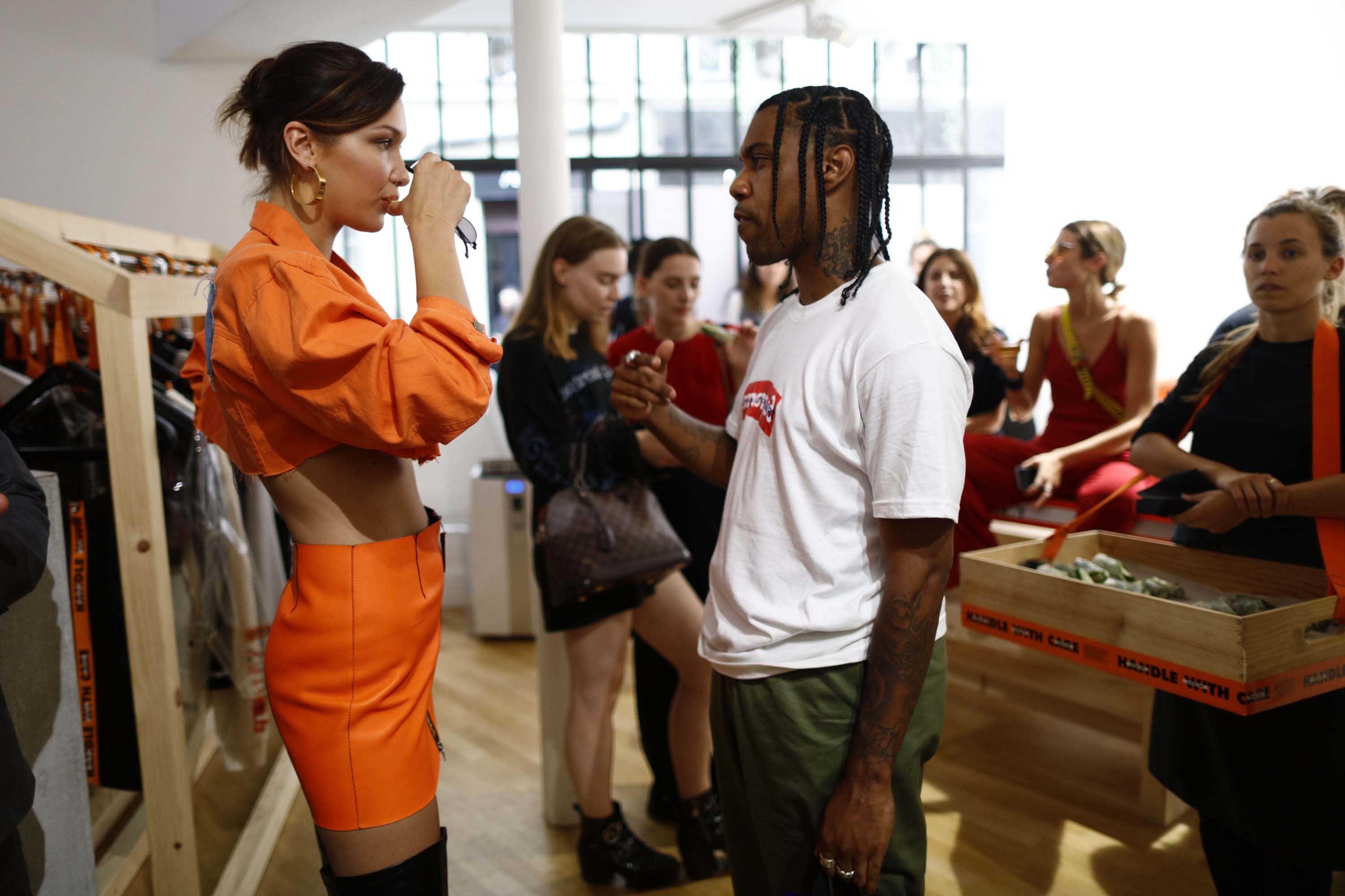 Bella Hadid attends the Heron Preston presentation Man Menswear Spring/Summer