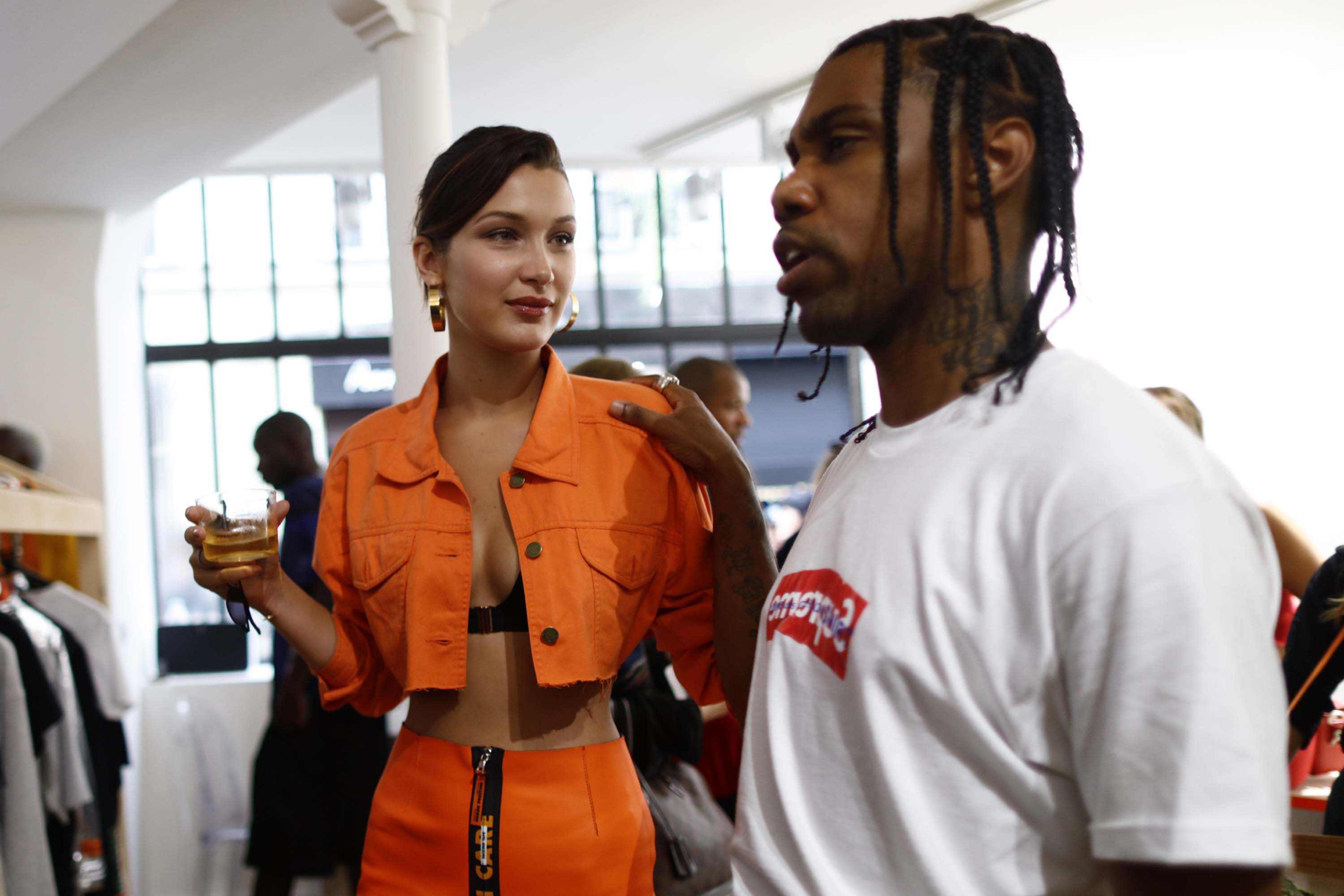 Bella Hadid attends the Heron Preston presentation Man Menswear Spring/Summer