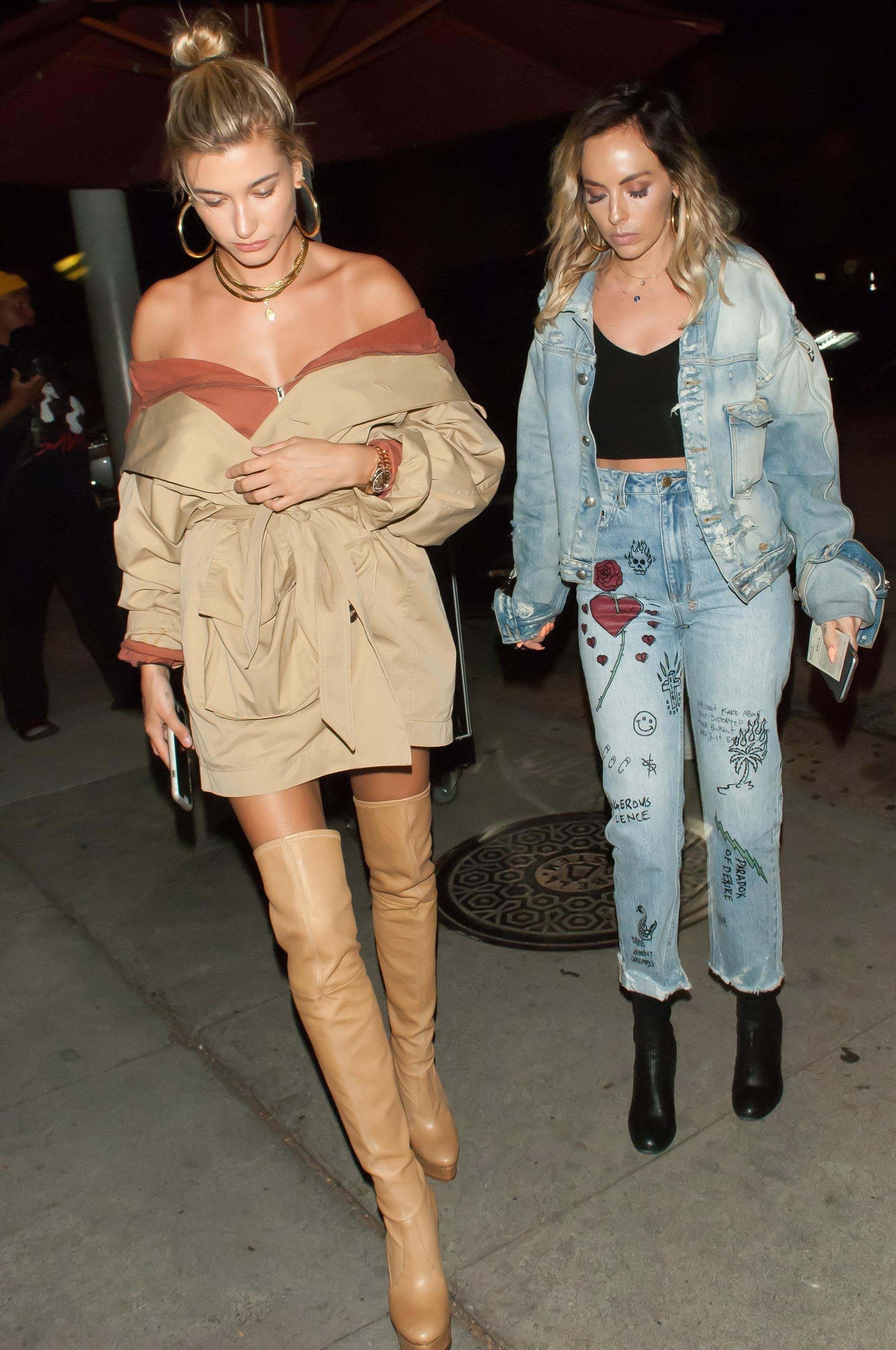 Hailey Baldwin arrives for dinner at Craig’s