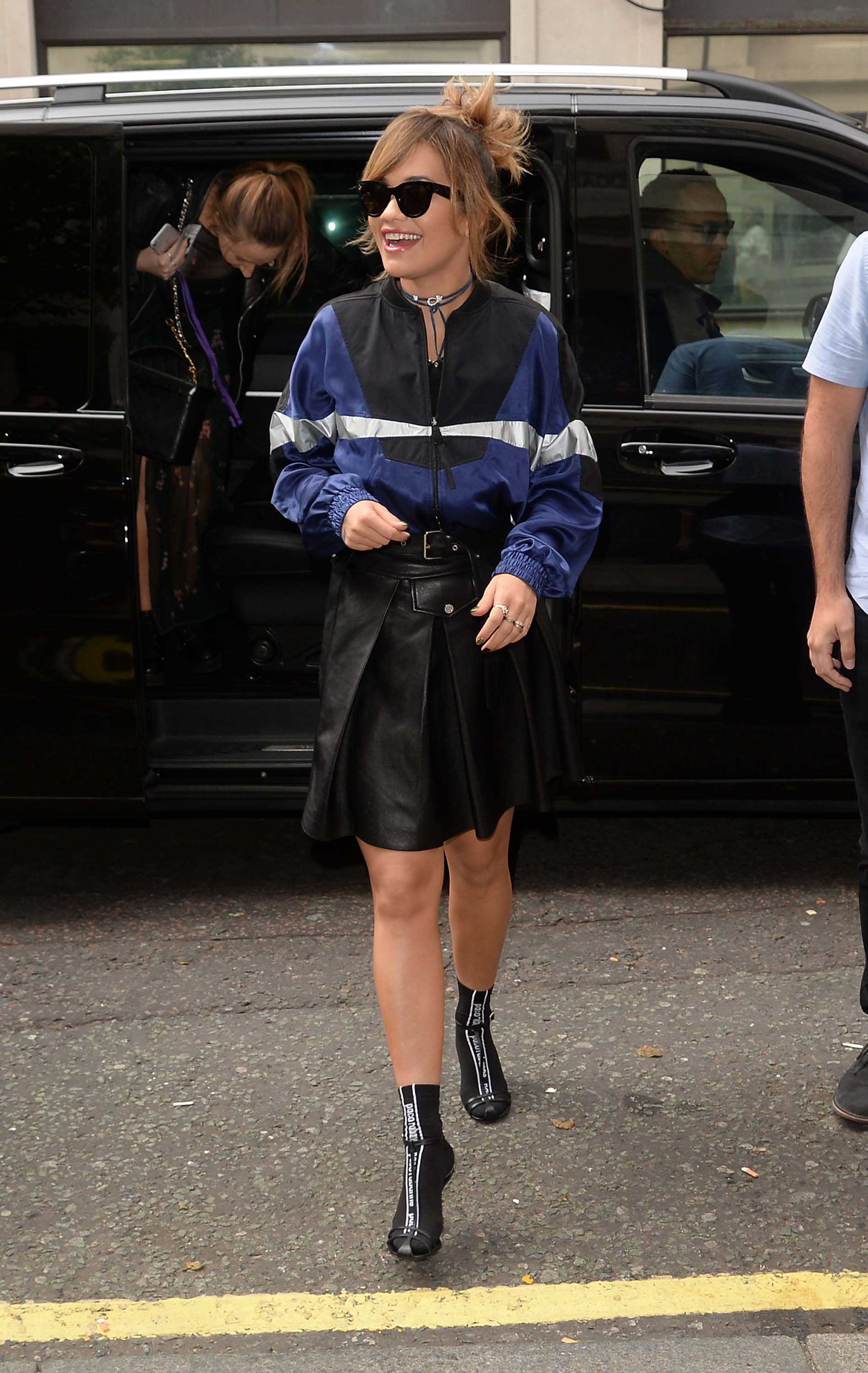 Rita Ora seen at BBC Radio 2 for the Chris Evans show