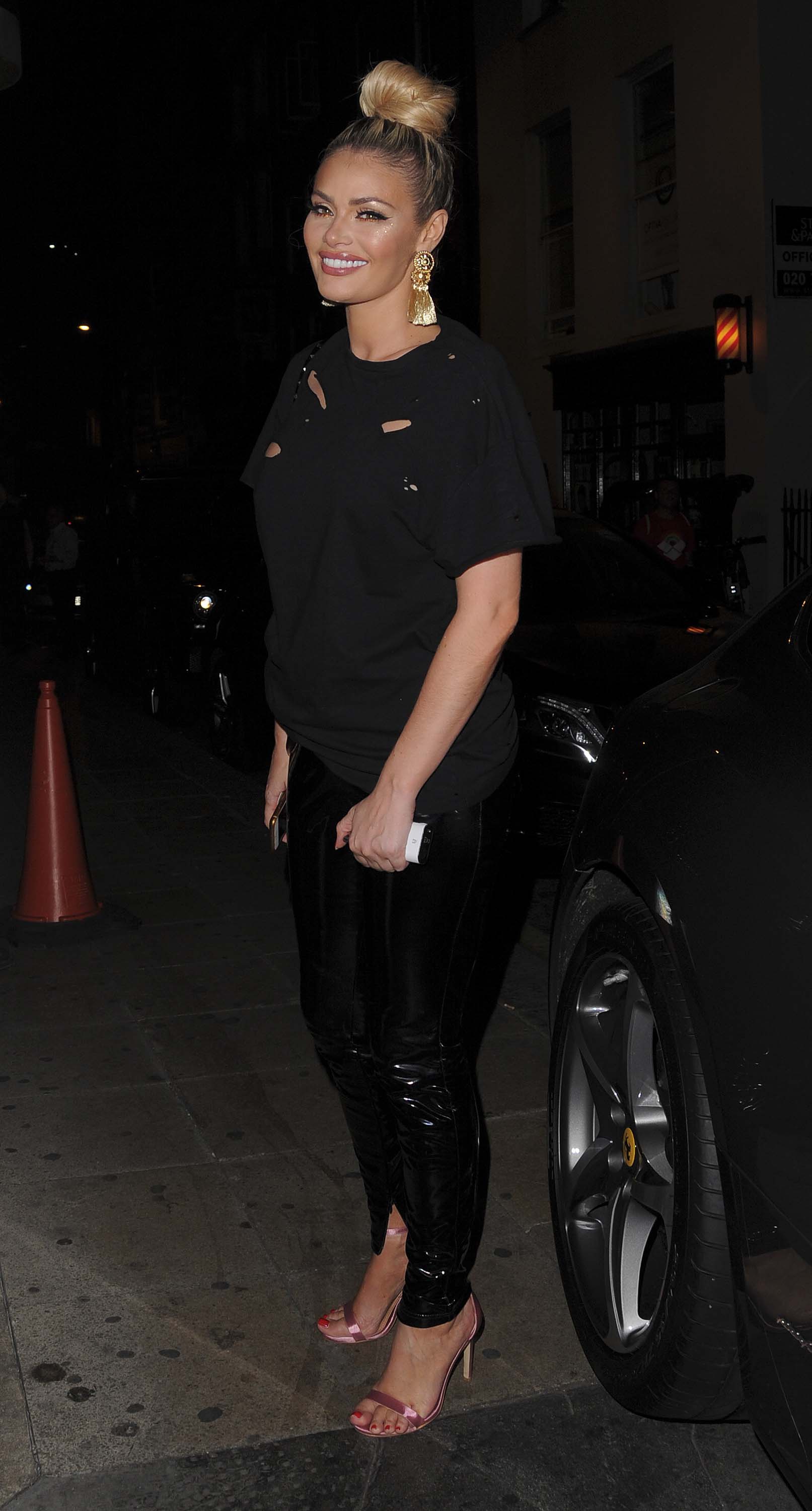 Chloe Sims arriving at the Chiltern Firehouse & Maddox Club