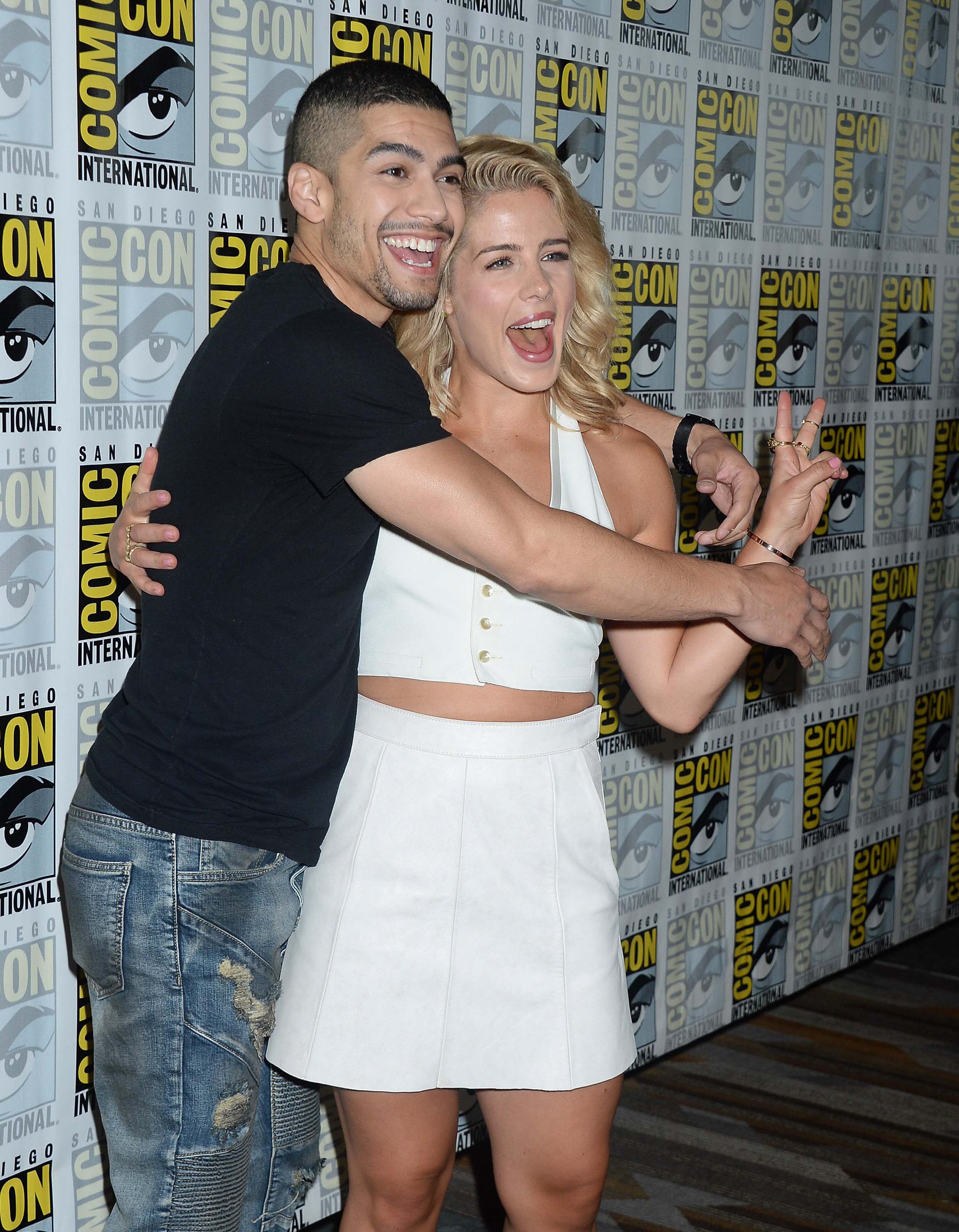 Emily Bett Rickards attends Arrow Press Line