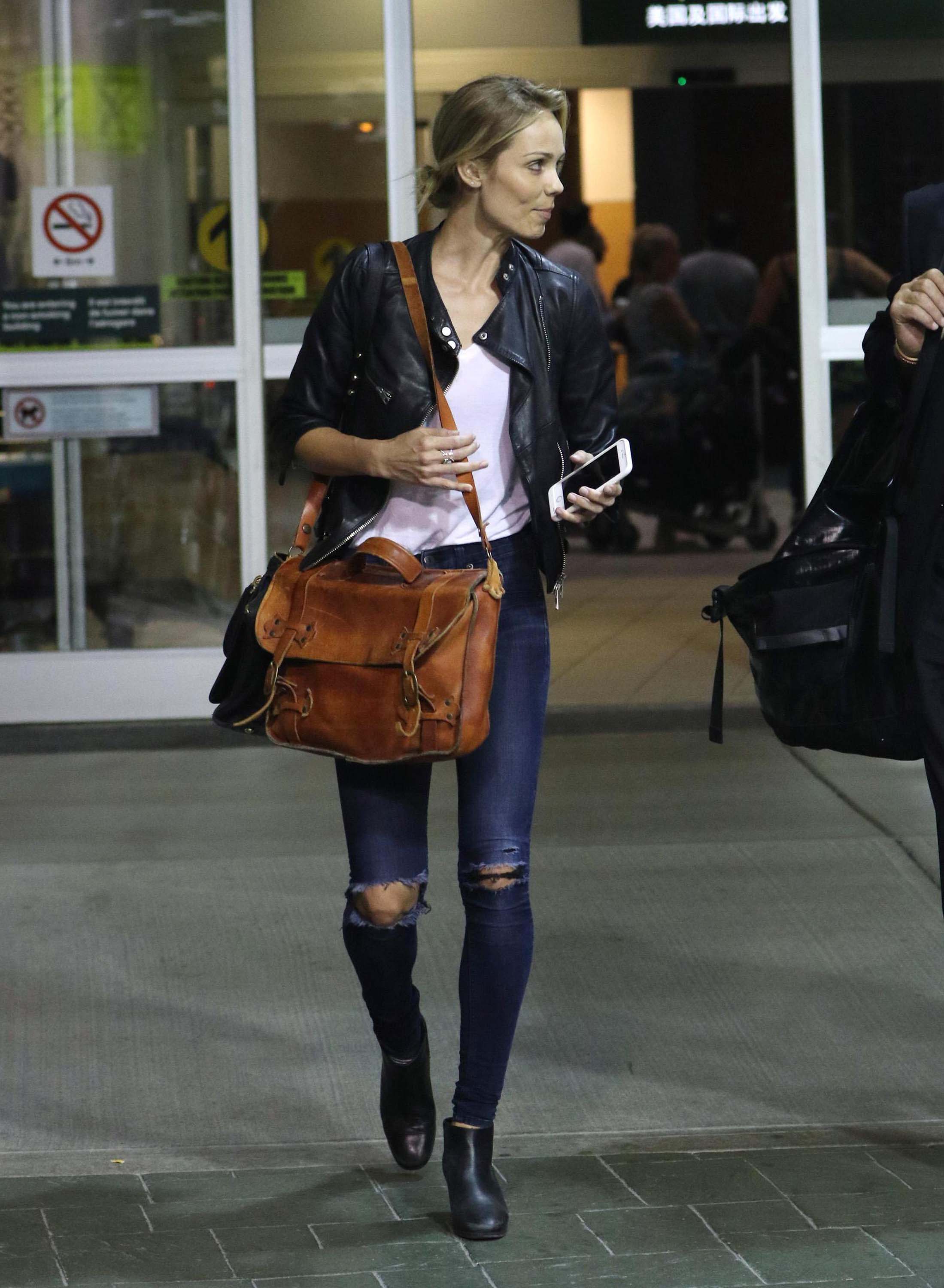 Laura Vandervoort at Vancouver International Airport