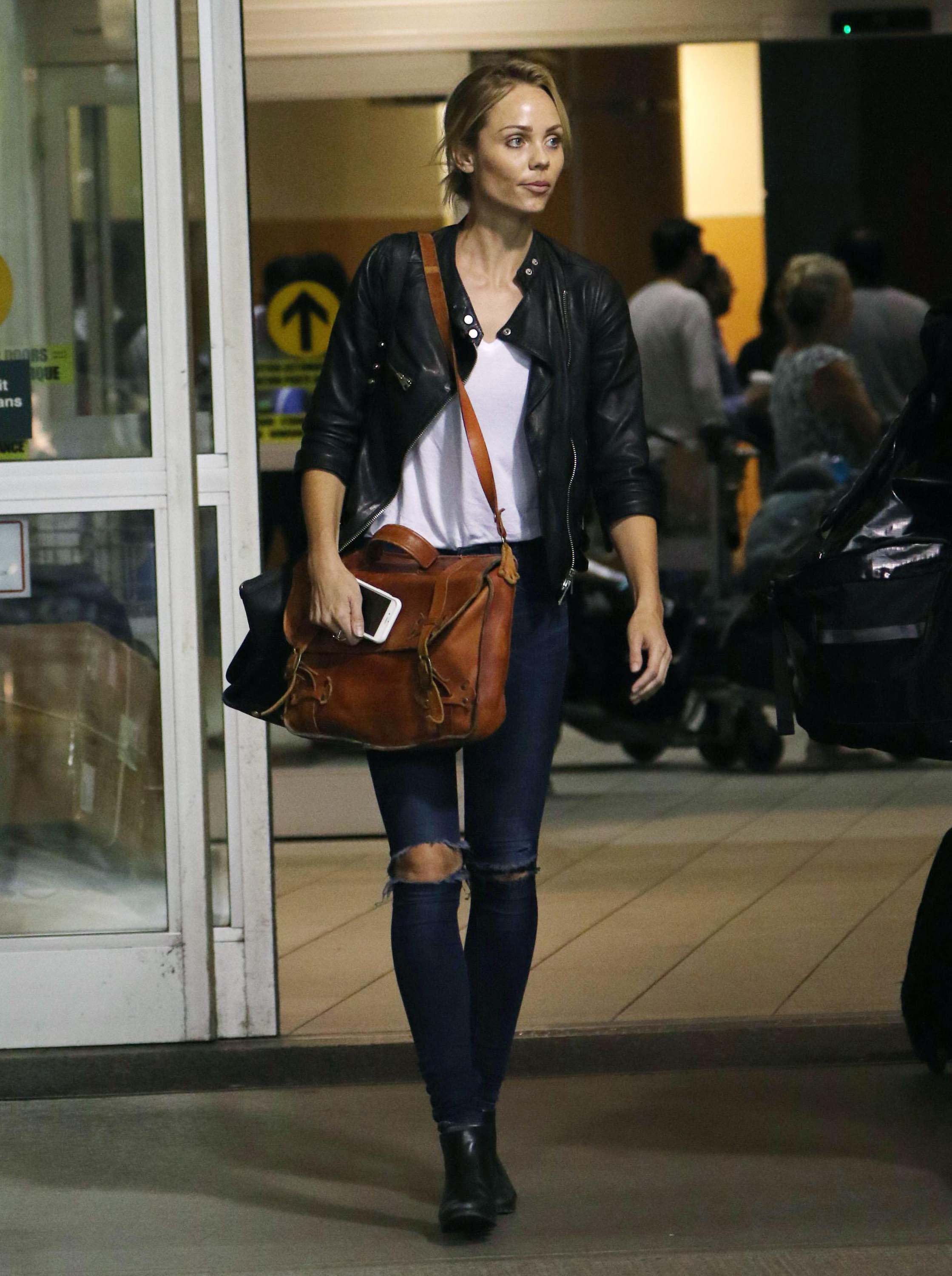 Laura Vandervoort at Vancouver International Airport