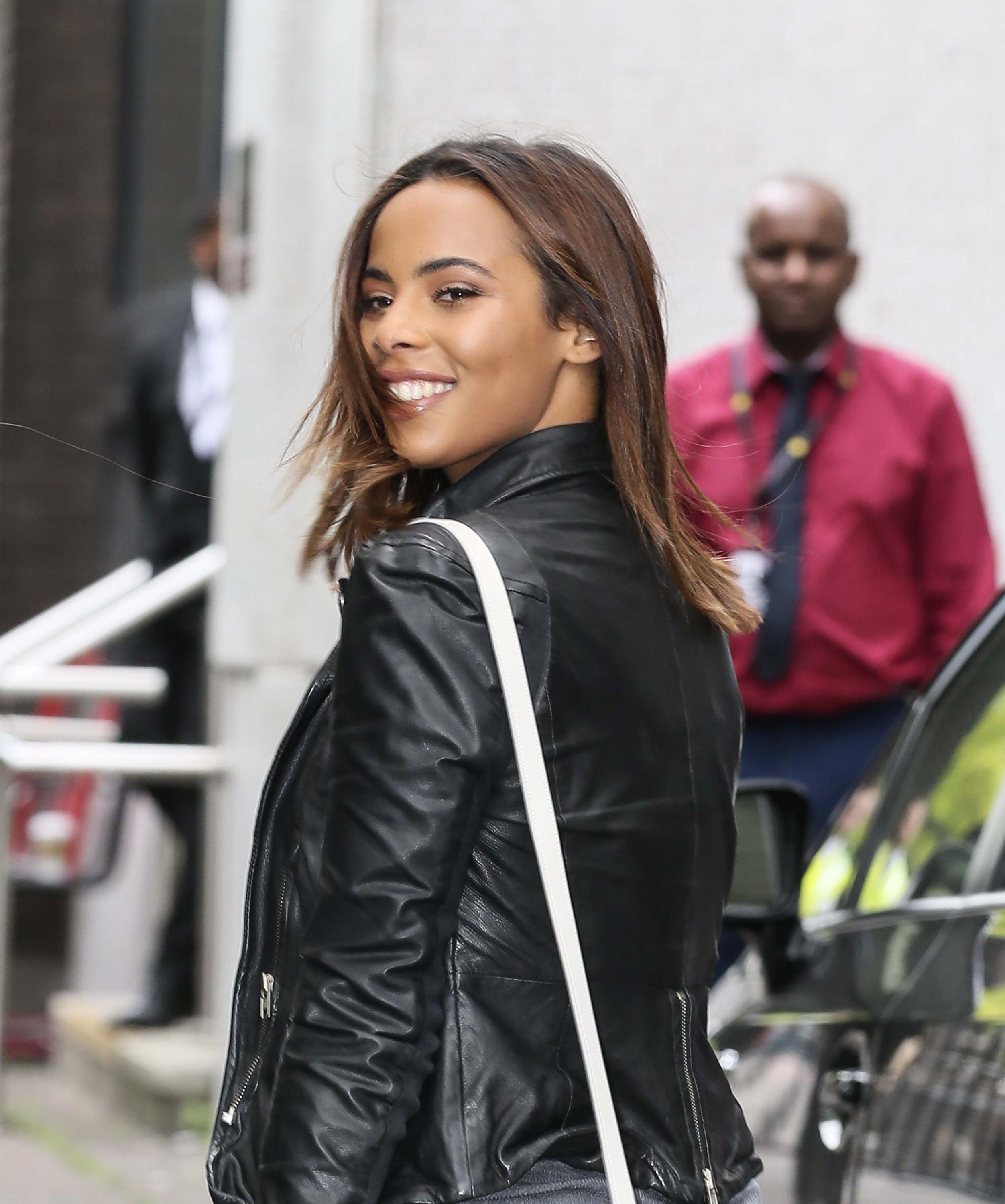 Rochelle Humes leaving the ITV studios