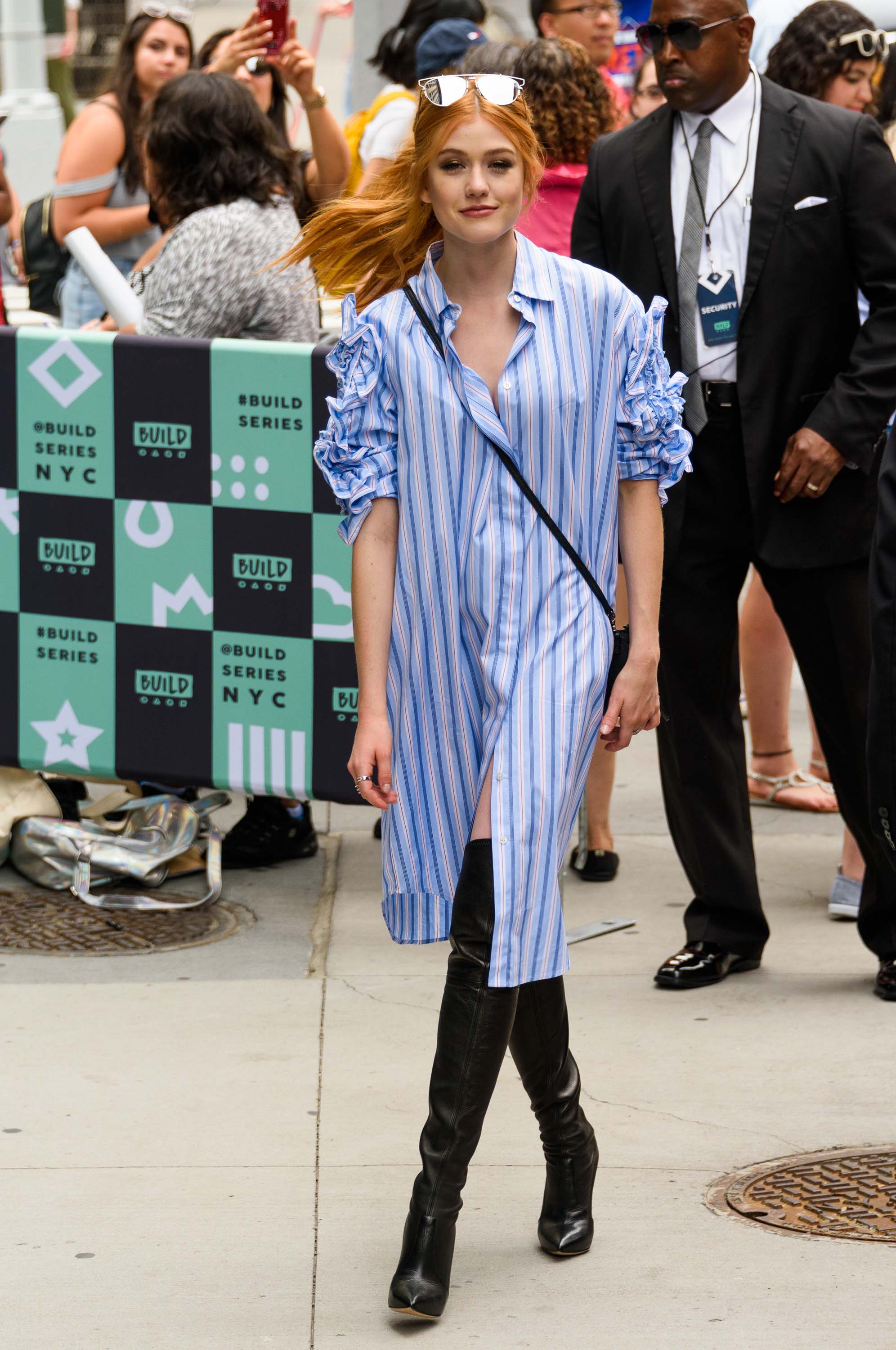 Katherine McNamara spotted leaving AOL BUILD Studios