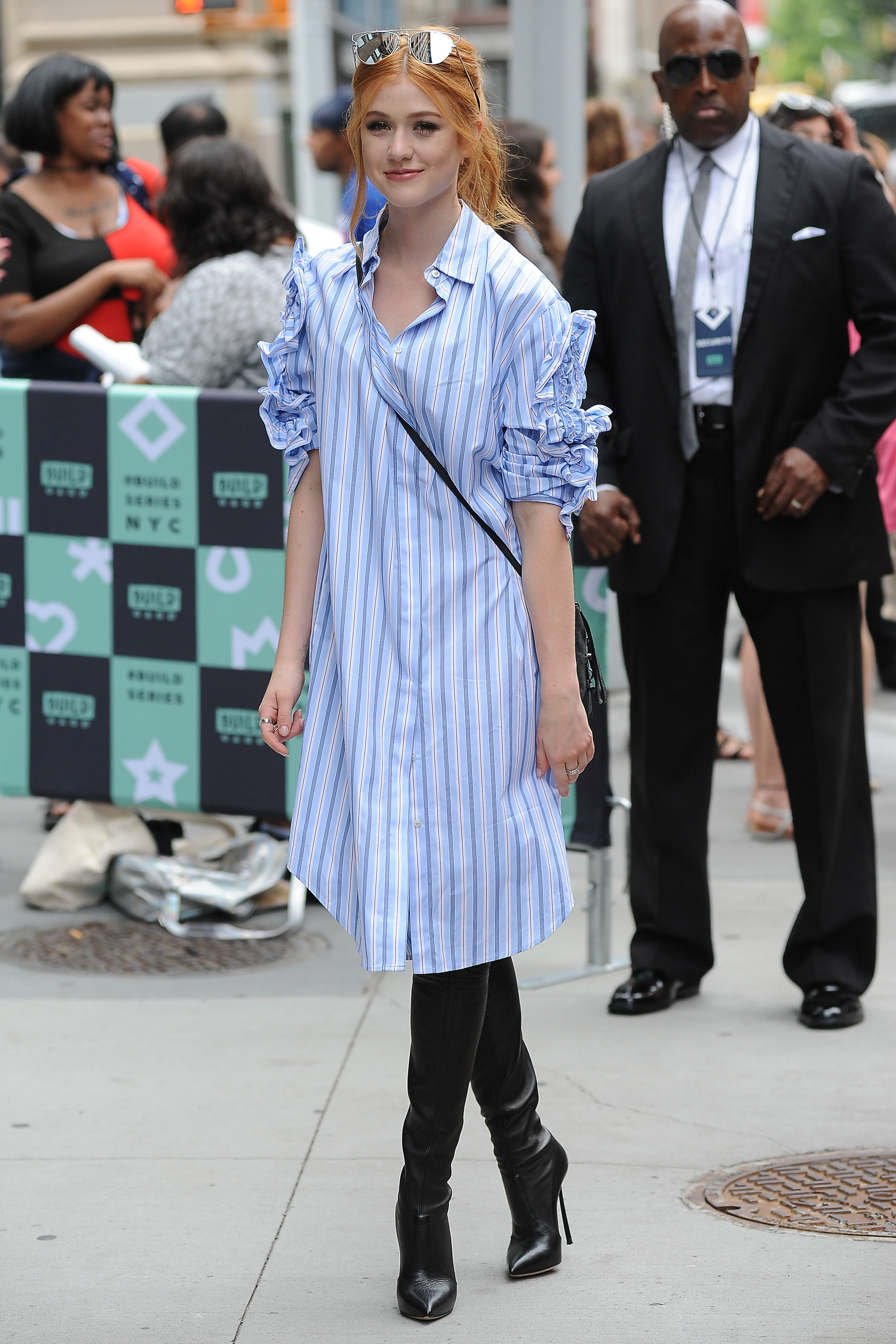 Katherine McNamara spotted leaving AOL BUILD Studios