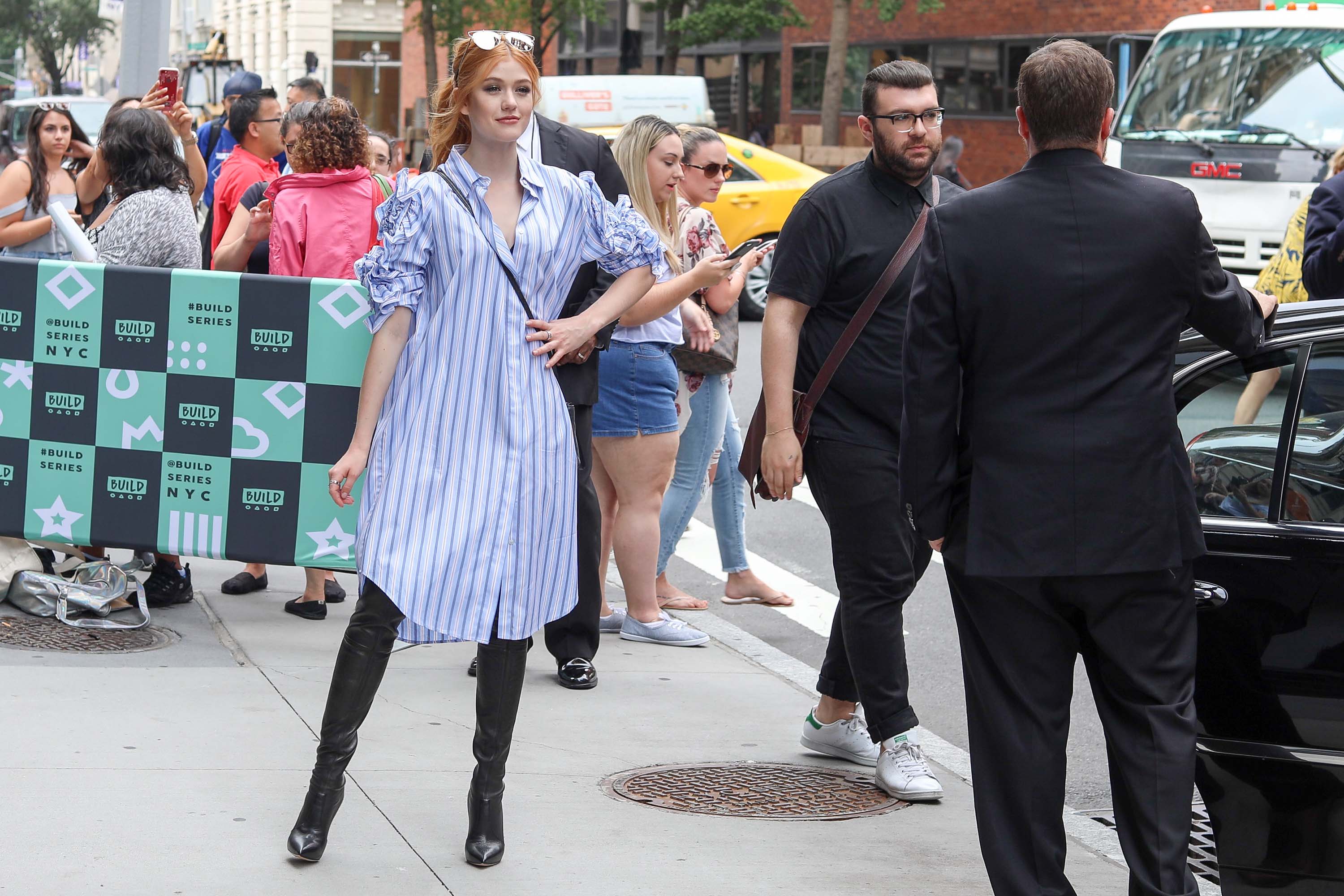 Katherine McNamara spotted leaving AOL BUILD Studios