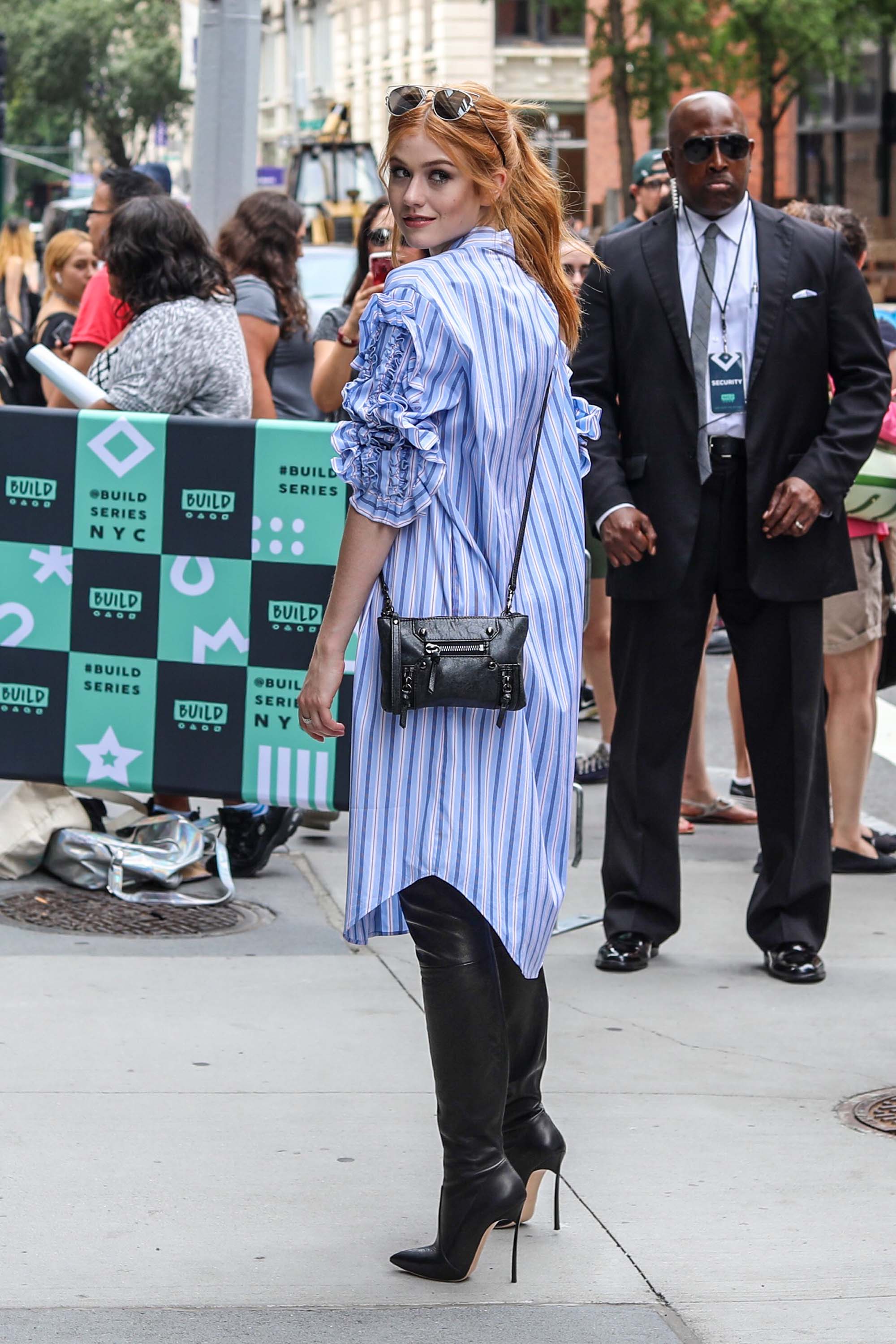 Katherine McNamara spotted leaving AOL BUILD Studios