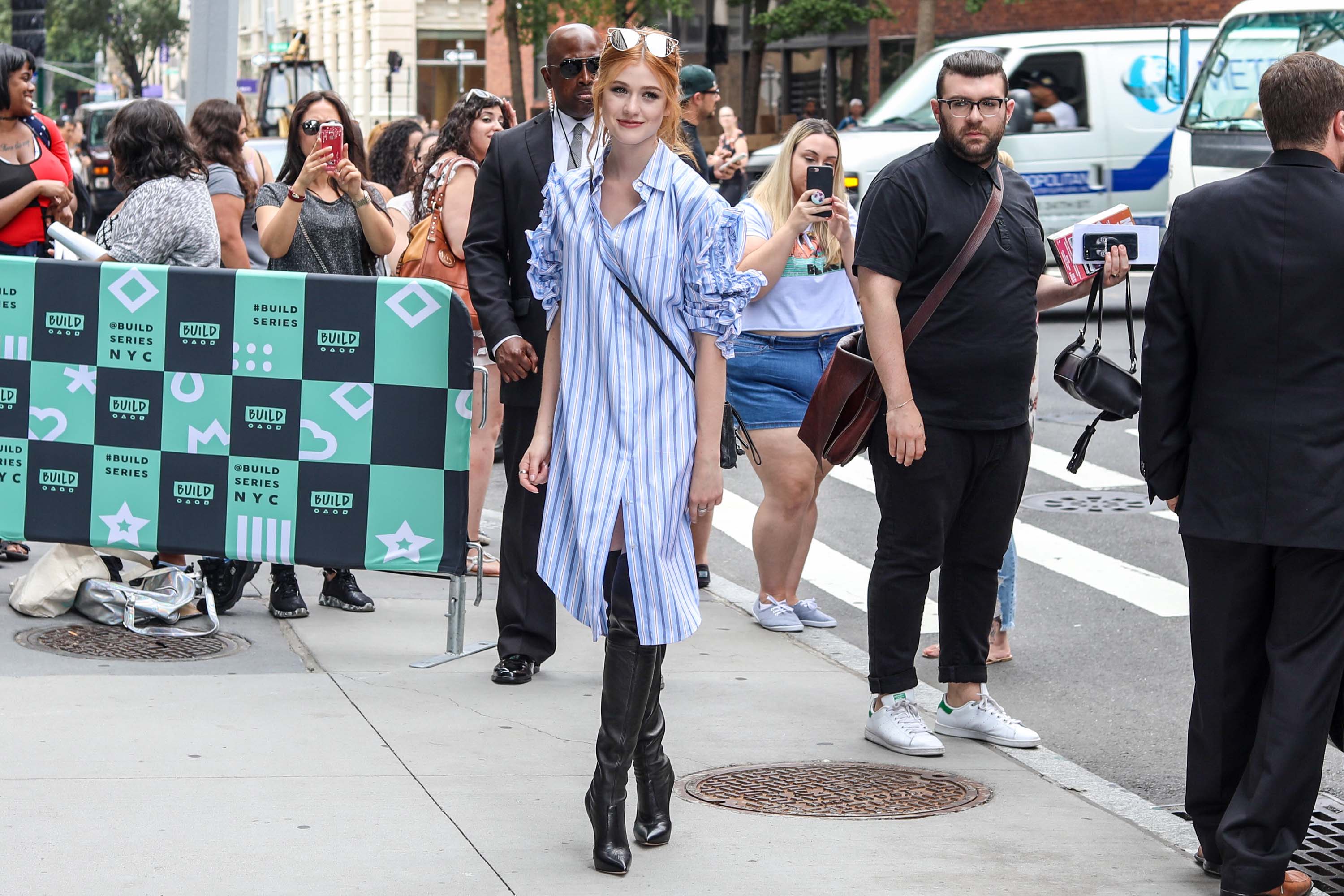 Katherine McNamara spotted leaving AOL BUILD Studios